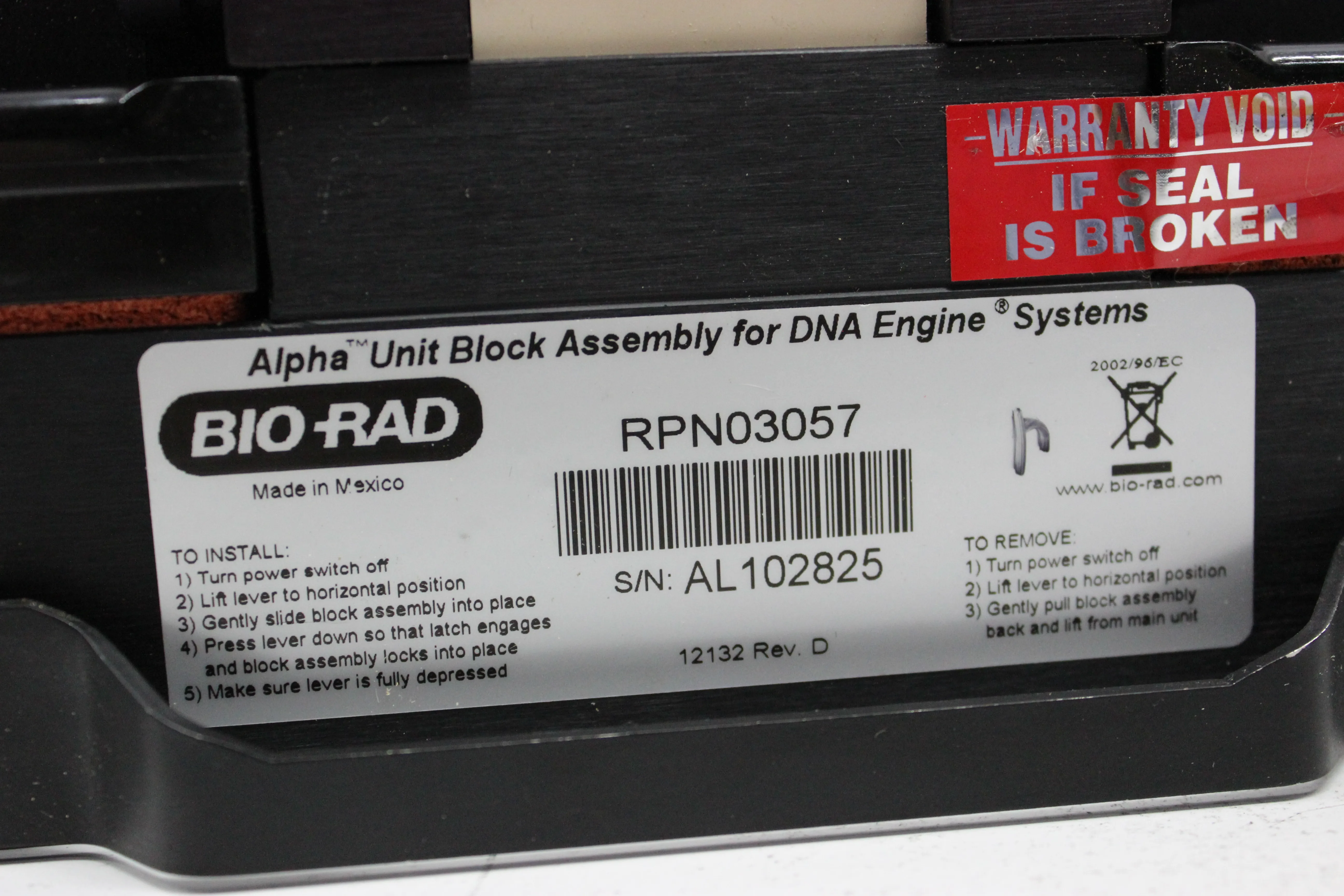 BioRAD Alpha Unit Block Assembly for DNA Engine Systems RPN03056