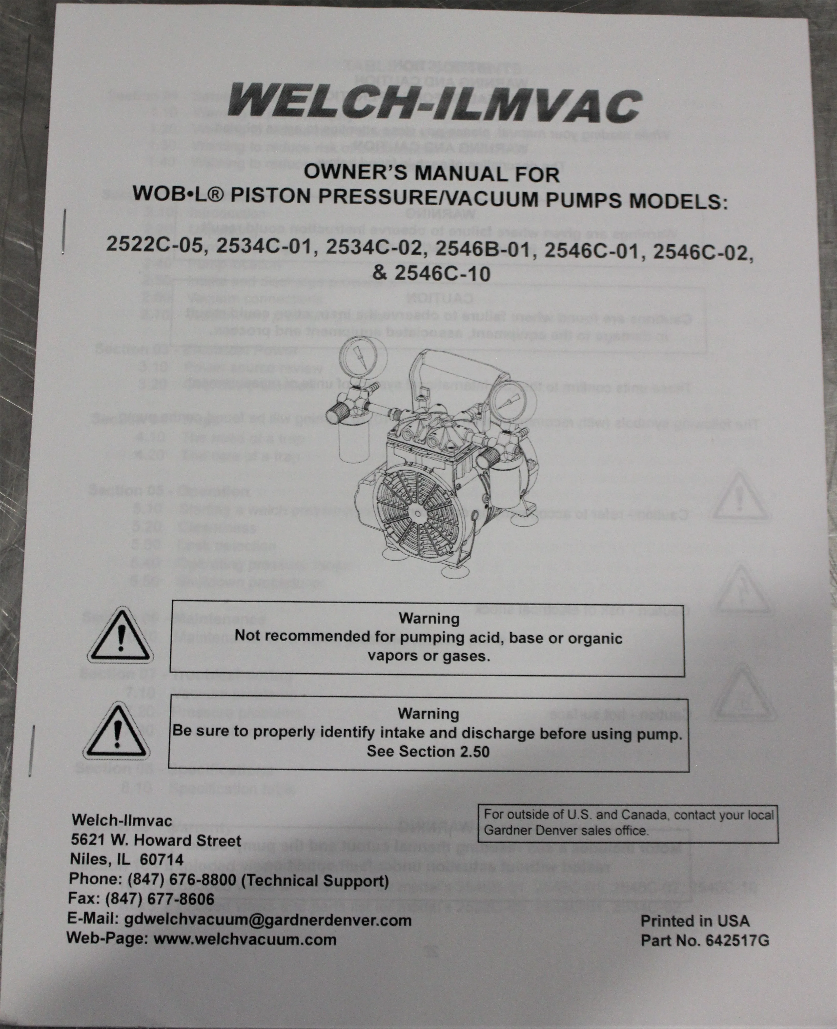 Welch 2546B-01 Vacuum Pump