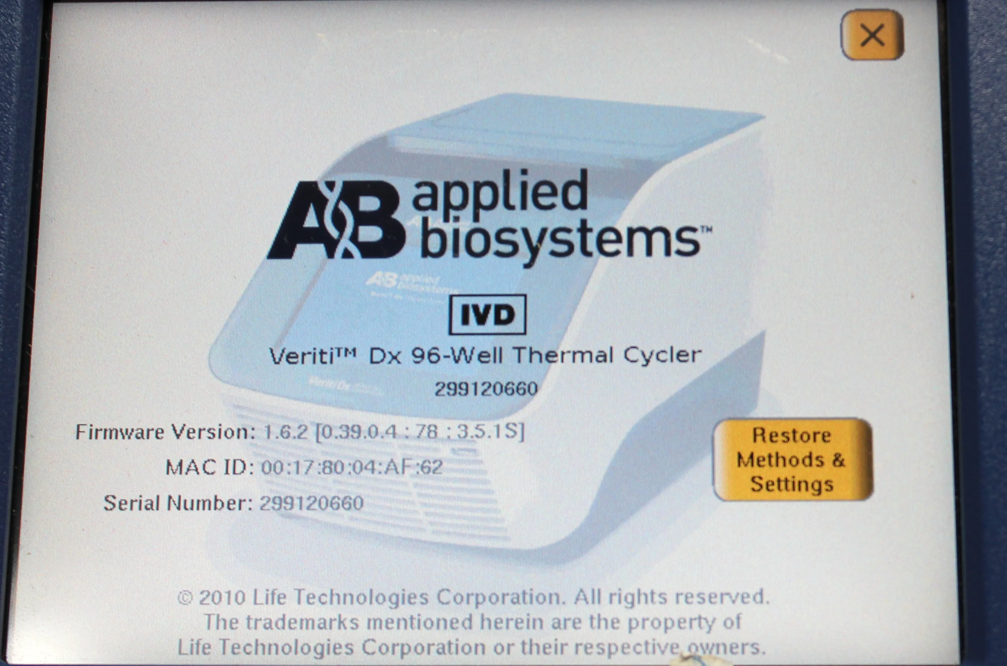 Applied Biosystems Veriti Dx Real-Time PCR Thermal Cycler