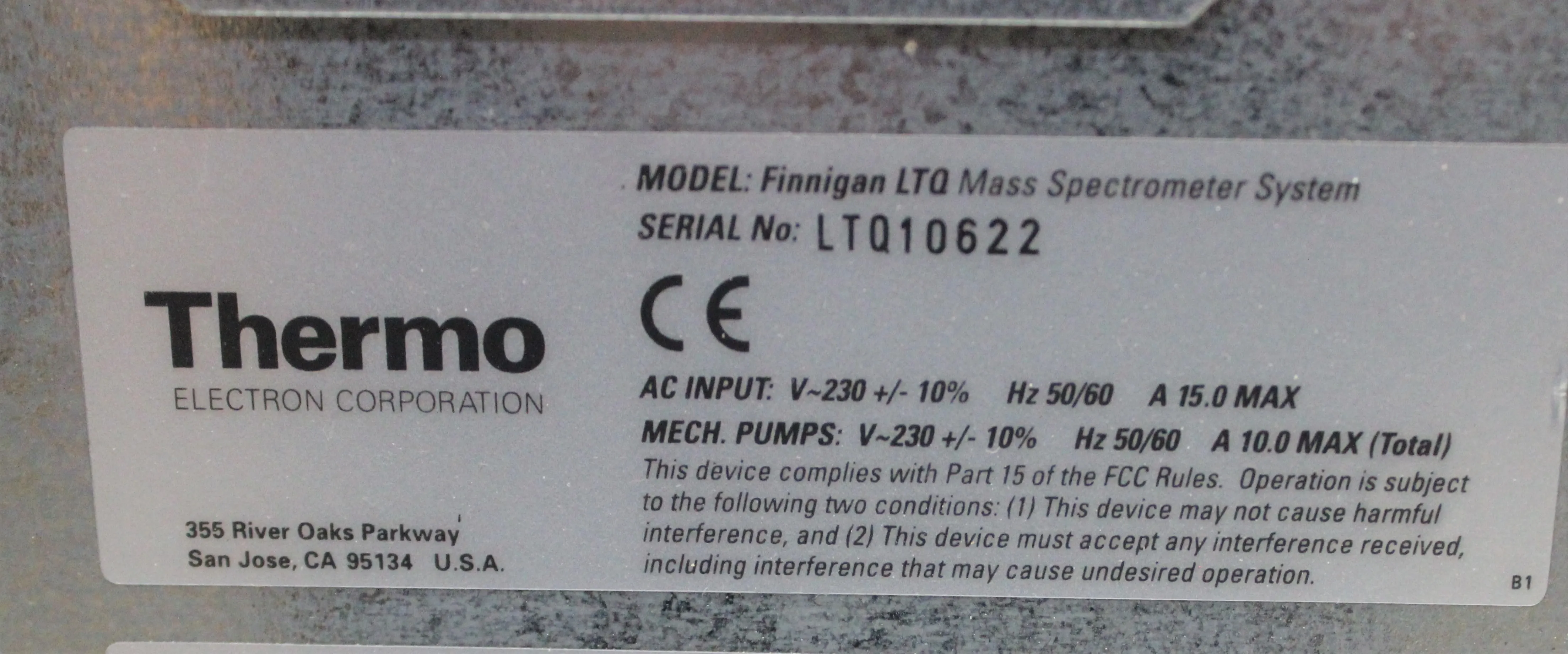 Thermo Finnigan LTQ Mass Spectrometer System