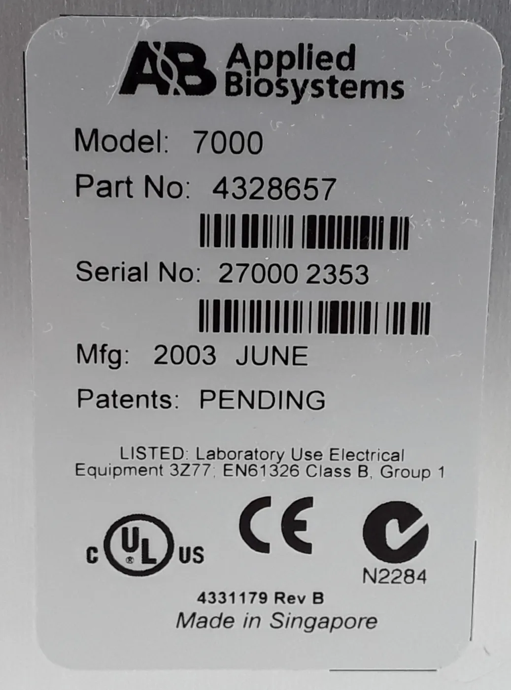 Applied Biosystems 7000 Sequence Detection System