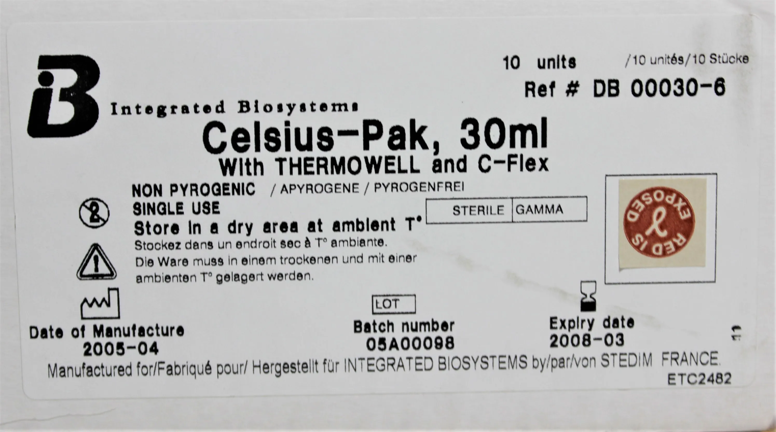 Integrated Biosystems Celsius-Pak 30mL 00030-6