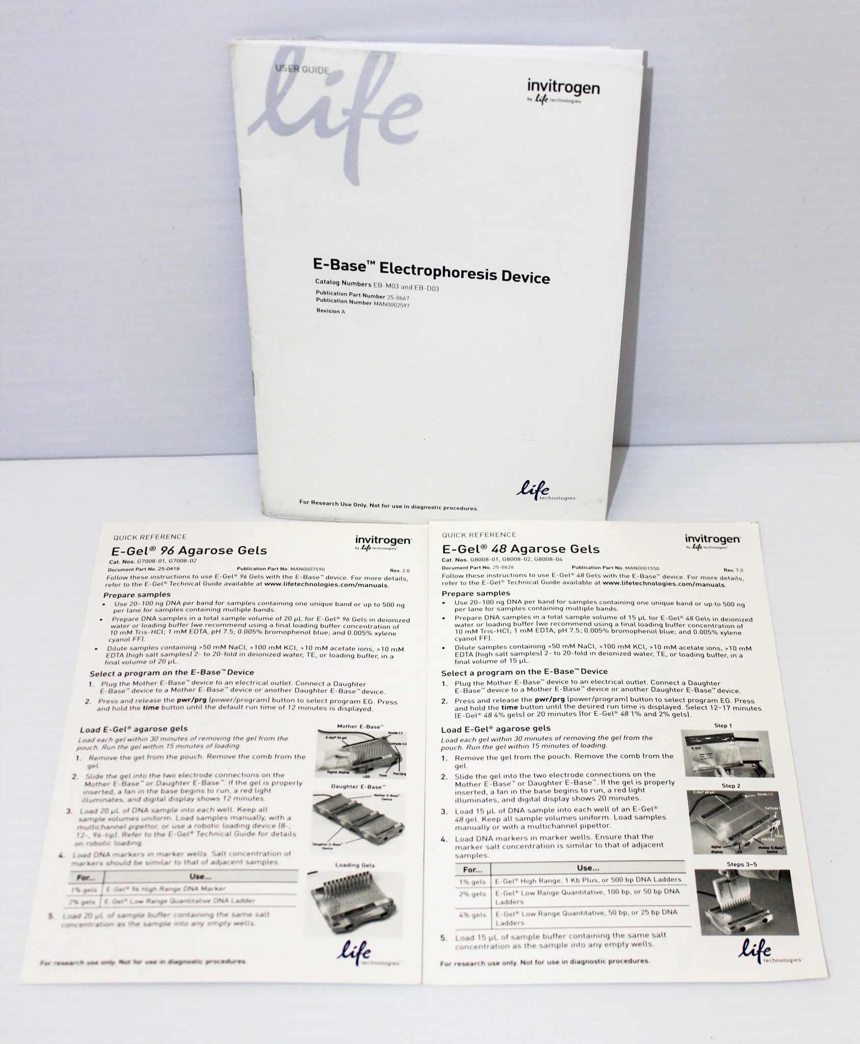 Invitrogen E-Gel Mother E-Base Electrophoresis Unit, E-PAGE 48/96, E-Gel 48/96 Gels