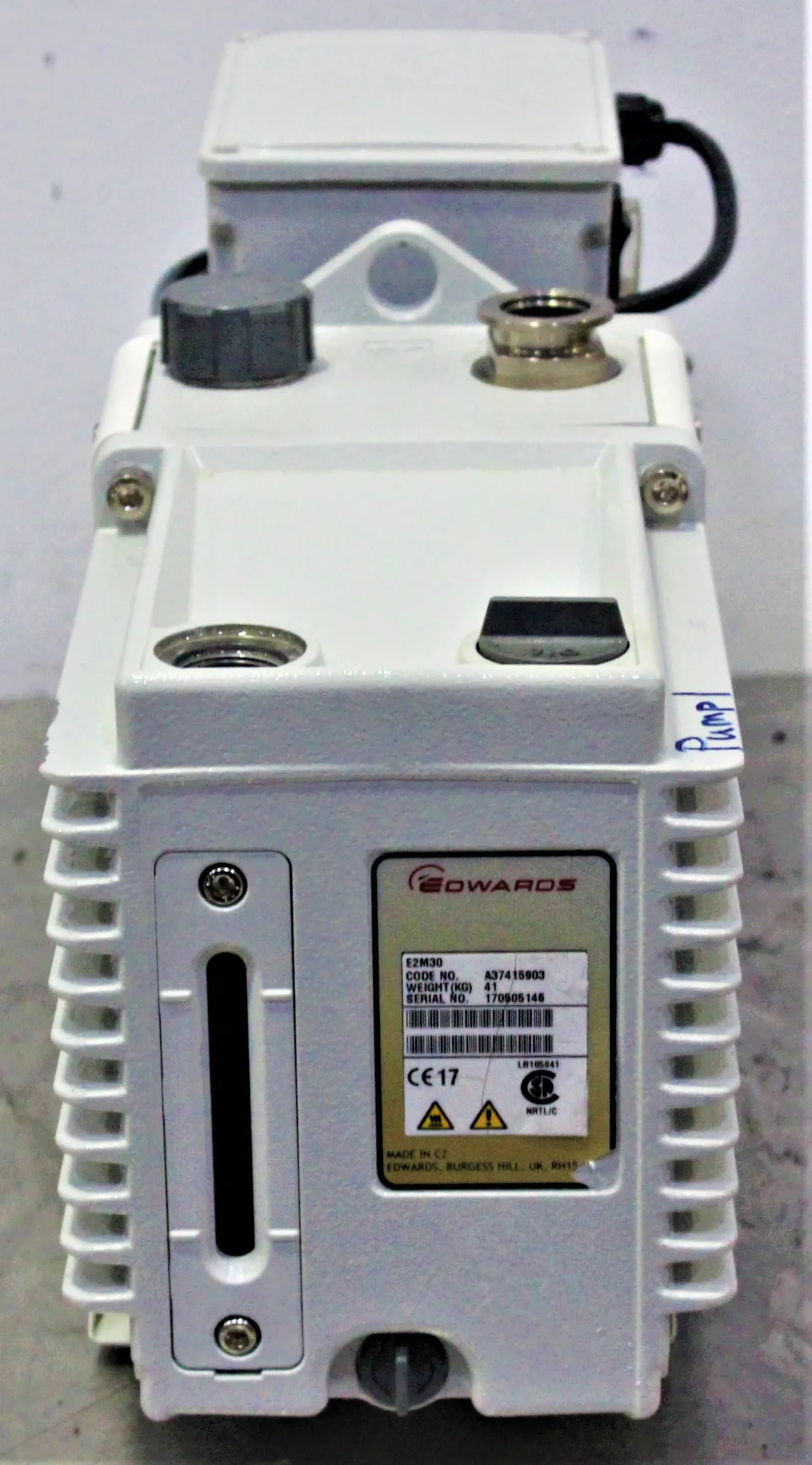 Edwards E2M30 Circulator Vacuum Pump, Class 4 - As-Is, For Parts or Not Working, 120V/220V, 50Hz/60Hz, S/N: 170505146