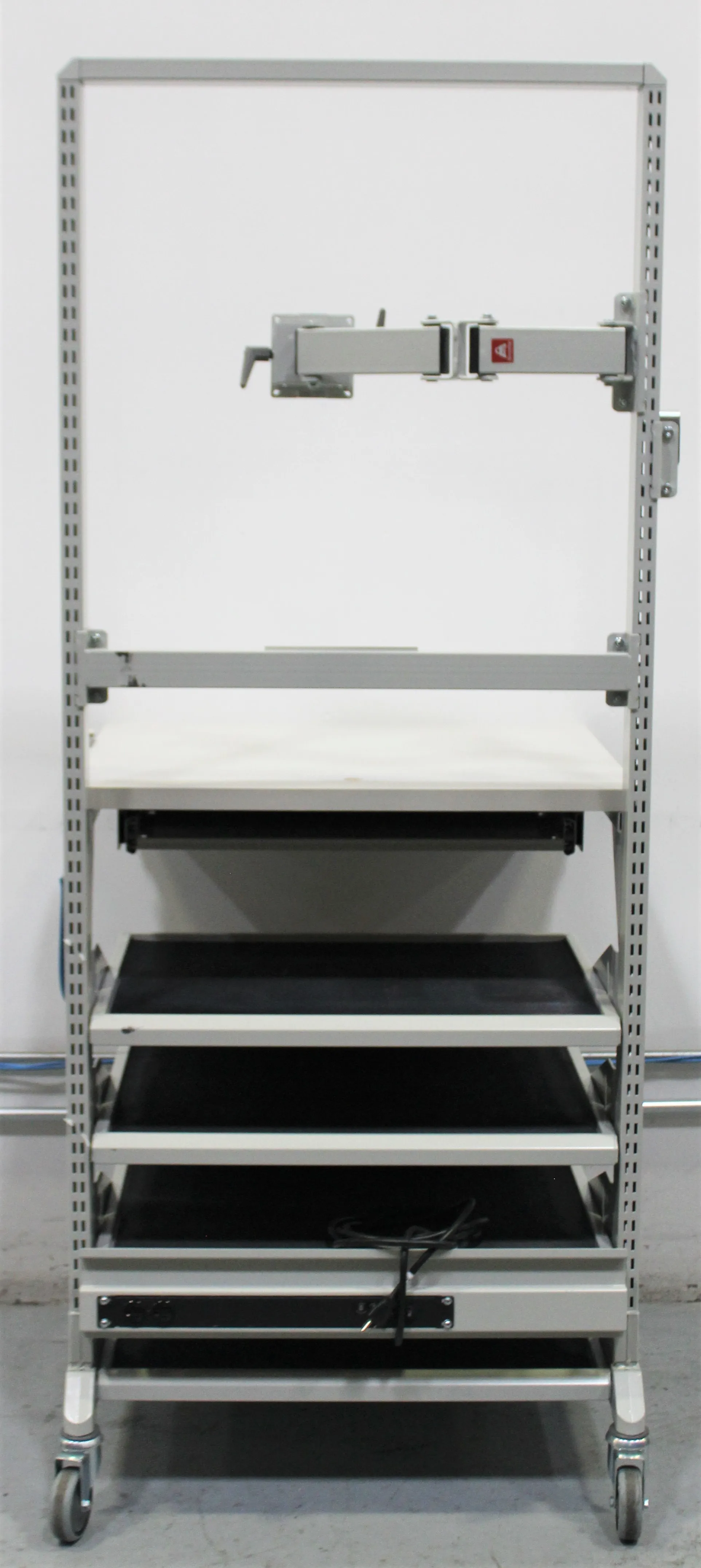 Sovella Lab Work Bench with Non-Slip Rubber Shelves, Keyboard Drawer, and Monitor Latch