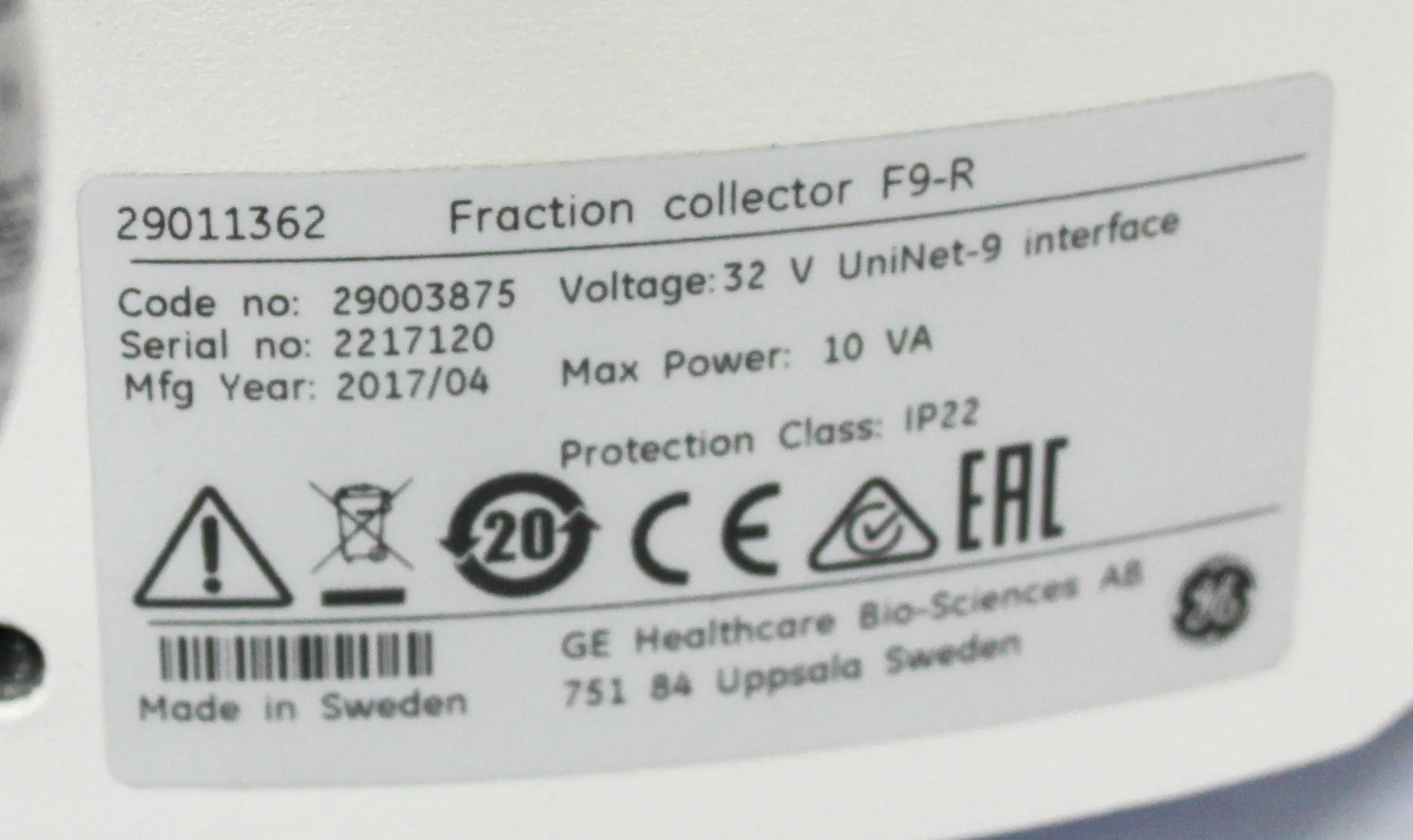 GE Healthcare Fraction Collector F9-R 29011362 for AKTA Systems