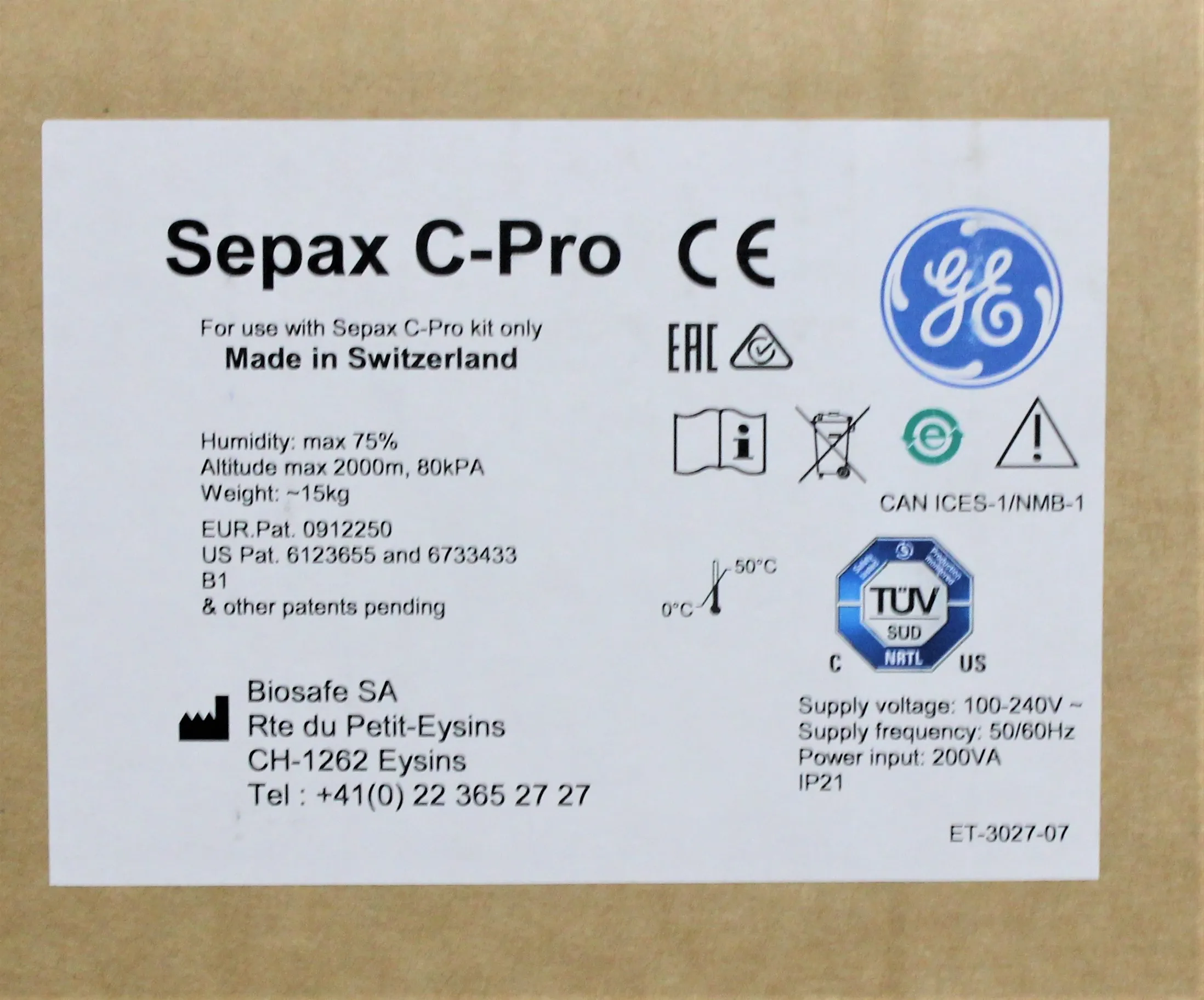 GE Healthcare Sepax C-Pro Perfusion System