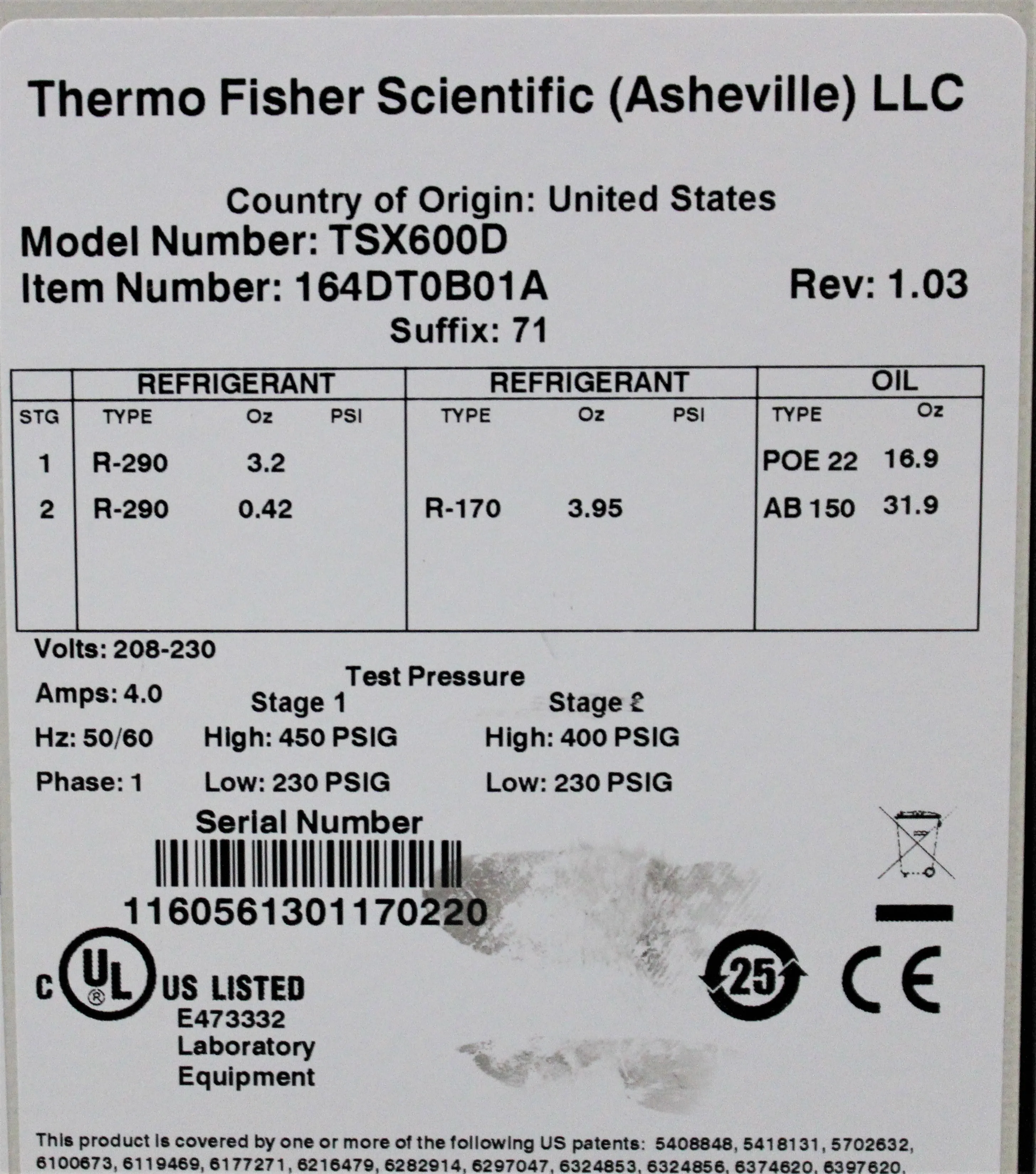 Thermo Scientific TSX Series Ultra-Low Temperature Freezer