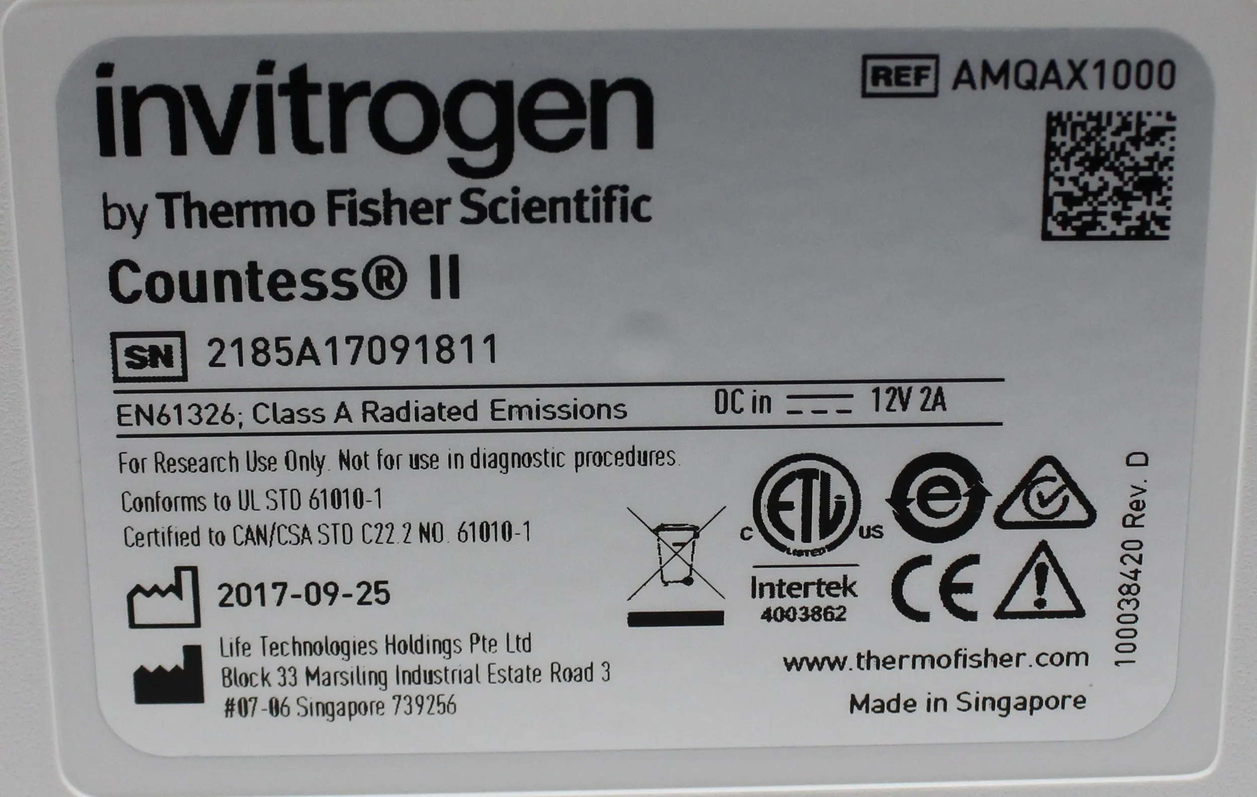 Invitrogen Countess II Automated Cell Counter