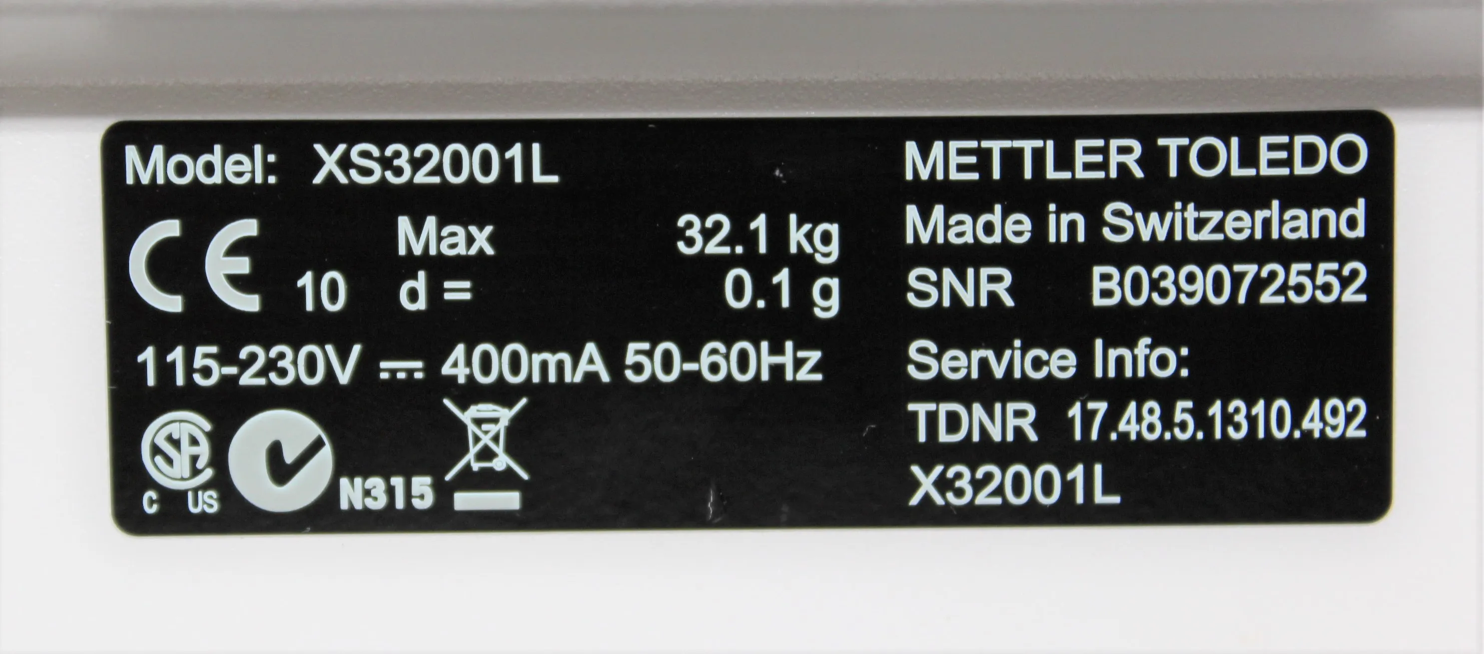 Mettler-Toledo XS32001L Precision Balance