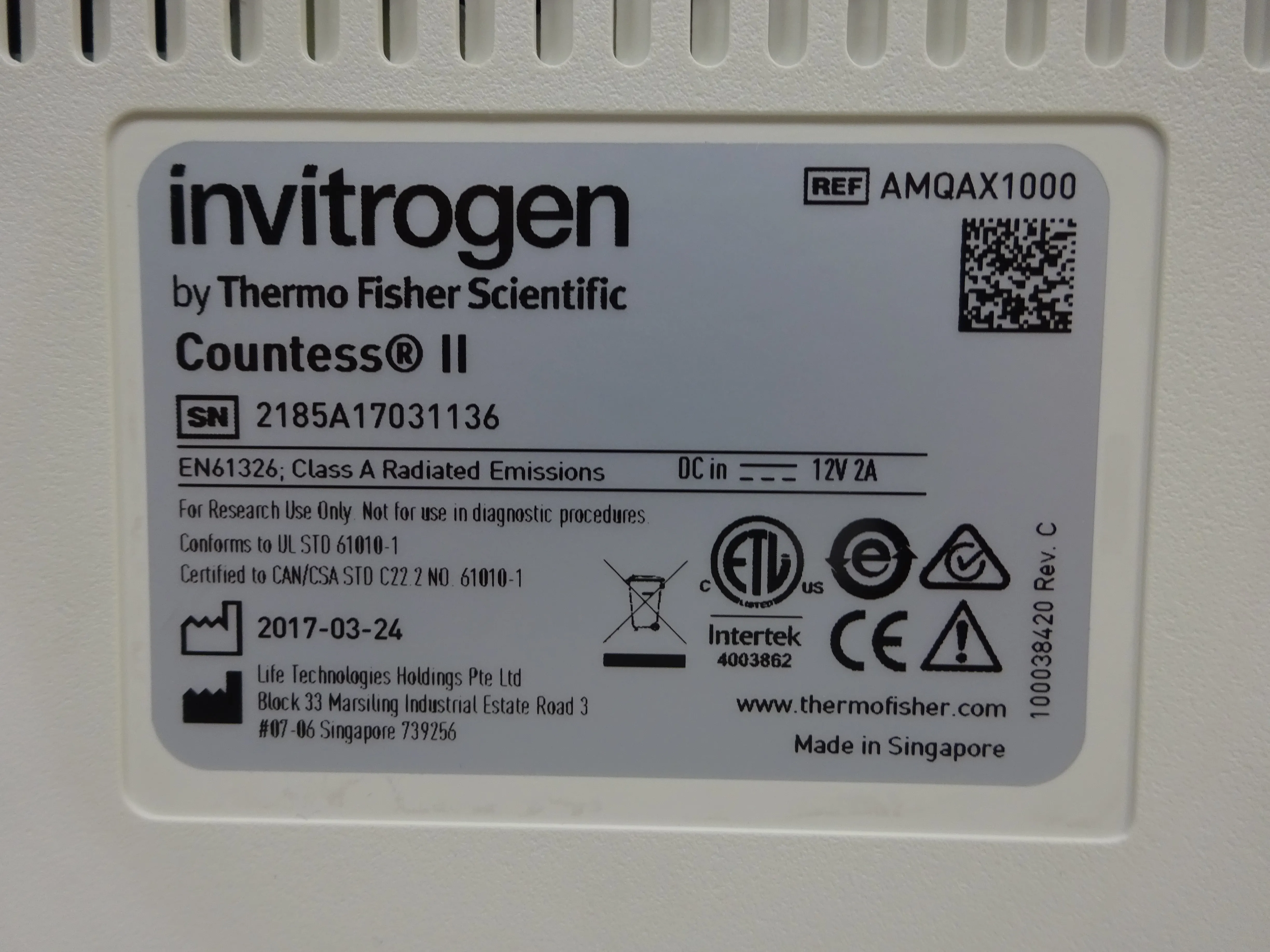 Invitrogen Countess II Automated Cell Counter AMQAX1000R