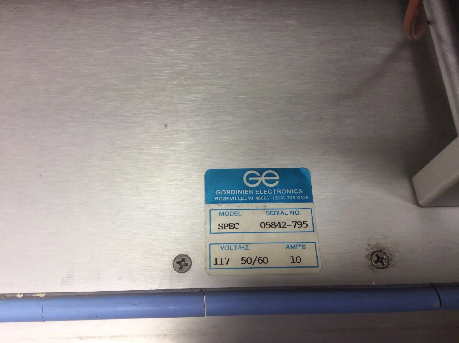 Gordinier Electronics Spec Cryogenic Chamber Model 7009