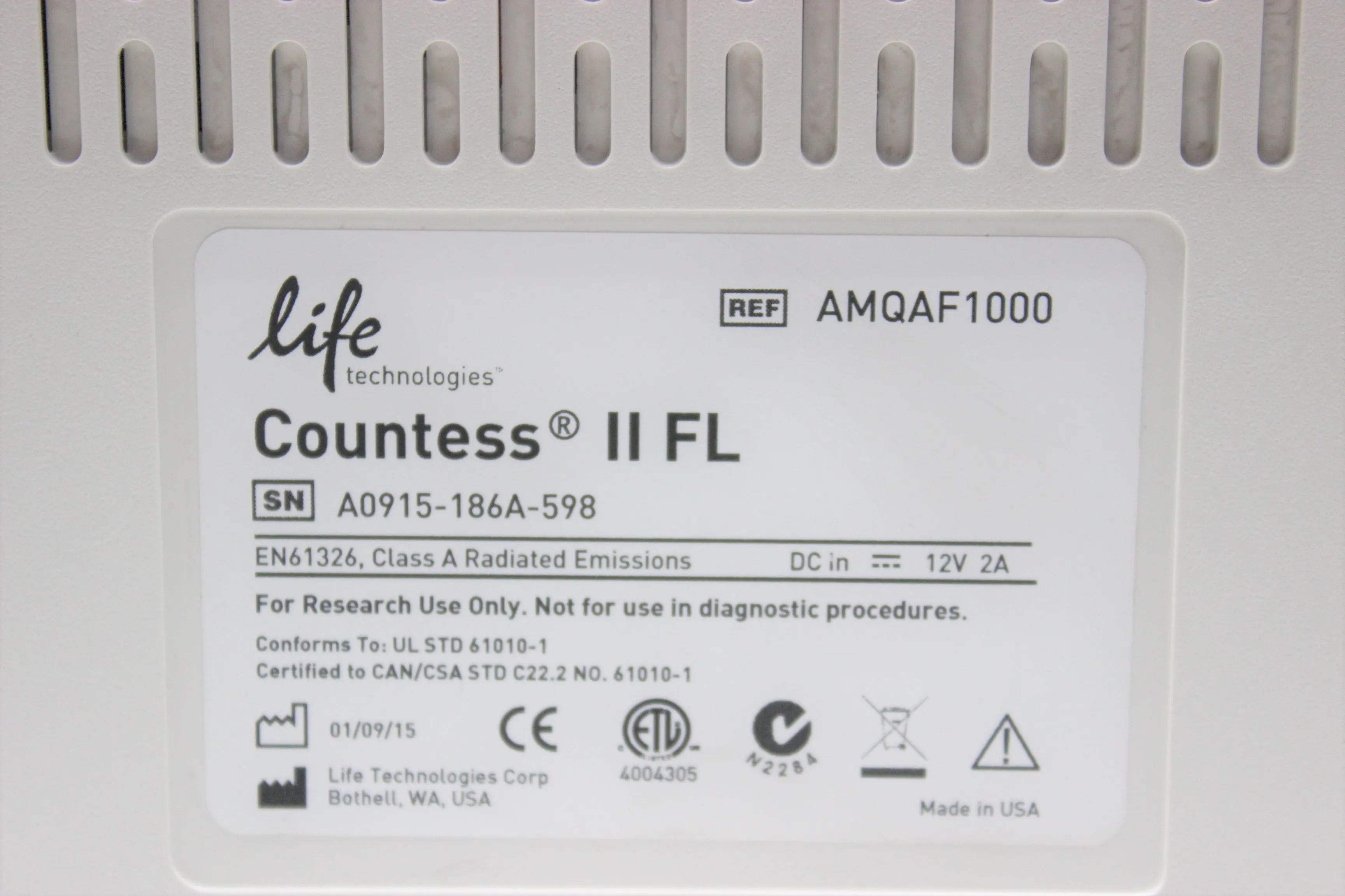 Used Invitrogen Countess II FL Automated Cell Counter with 30-Day Warranty