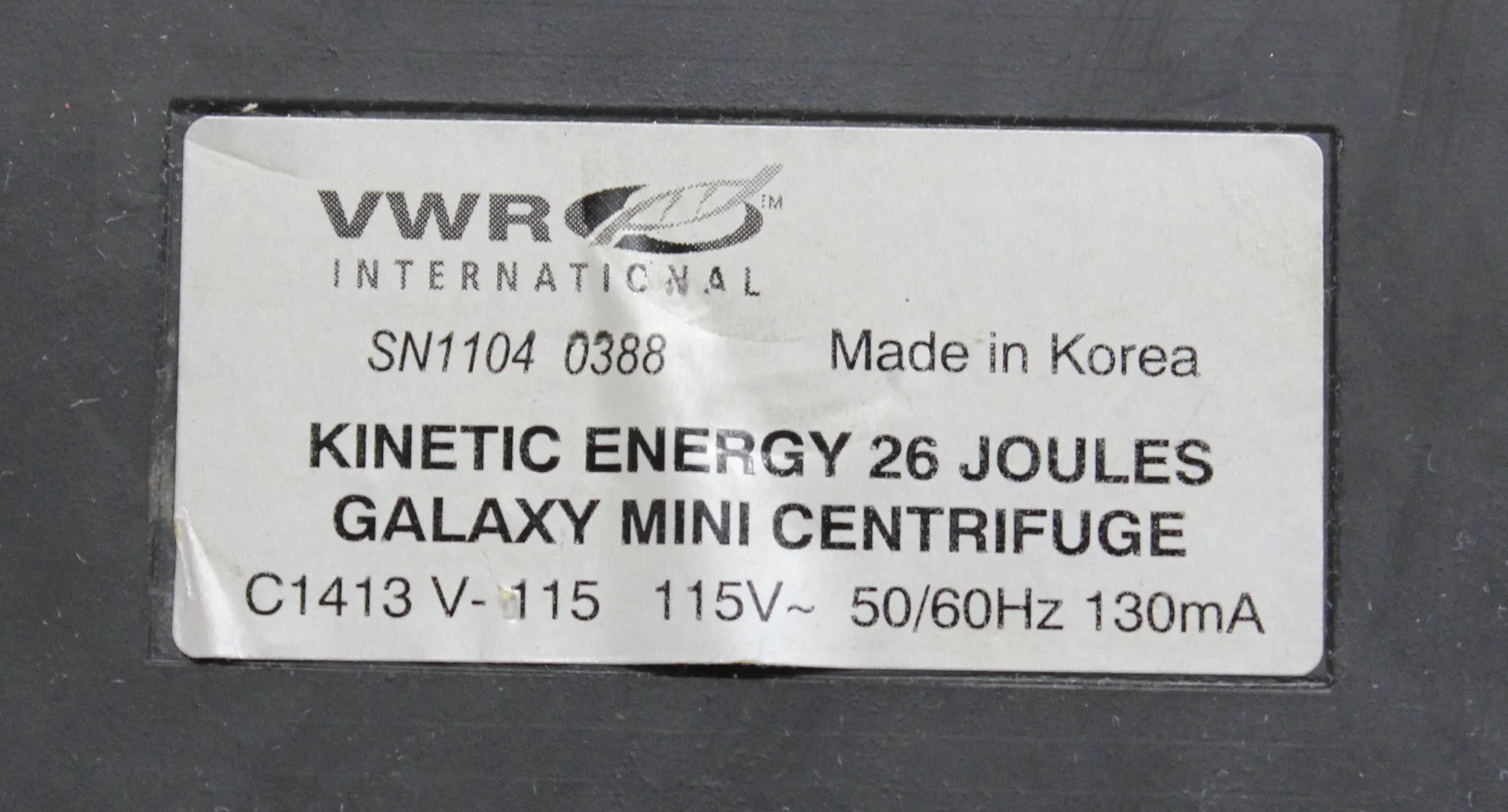 VWR Galaxy MiniStar Microcentrifuge C1413