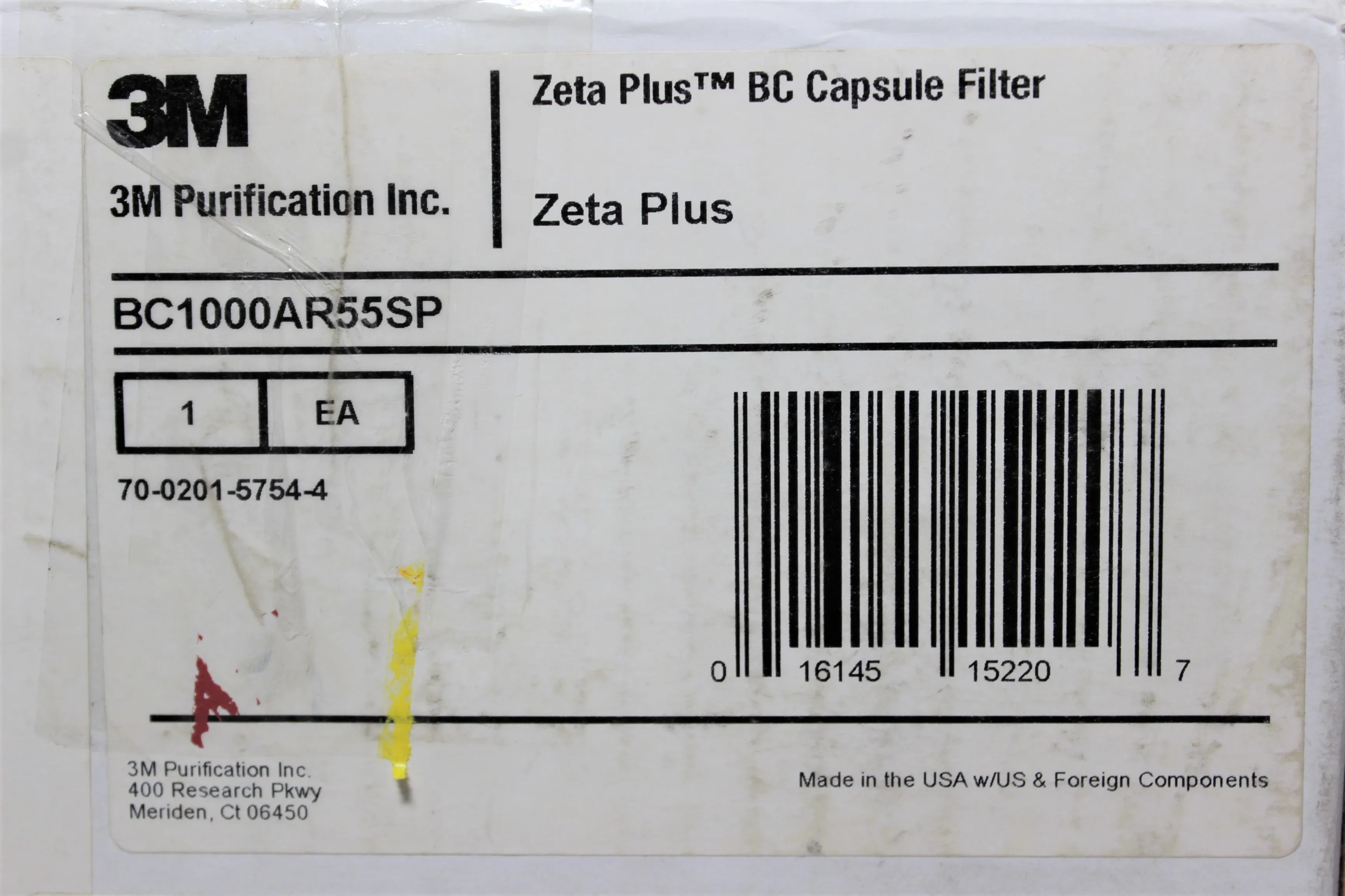 3M Zeta Plus Cartridge BC Capsule Filter BC1000AR55SP - Activated Carbon