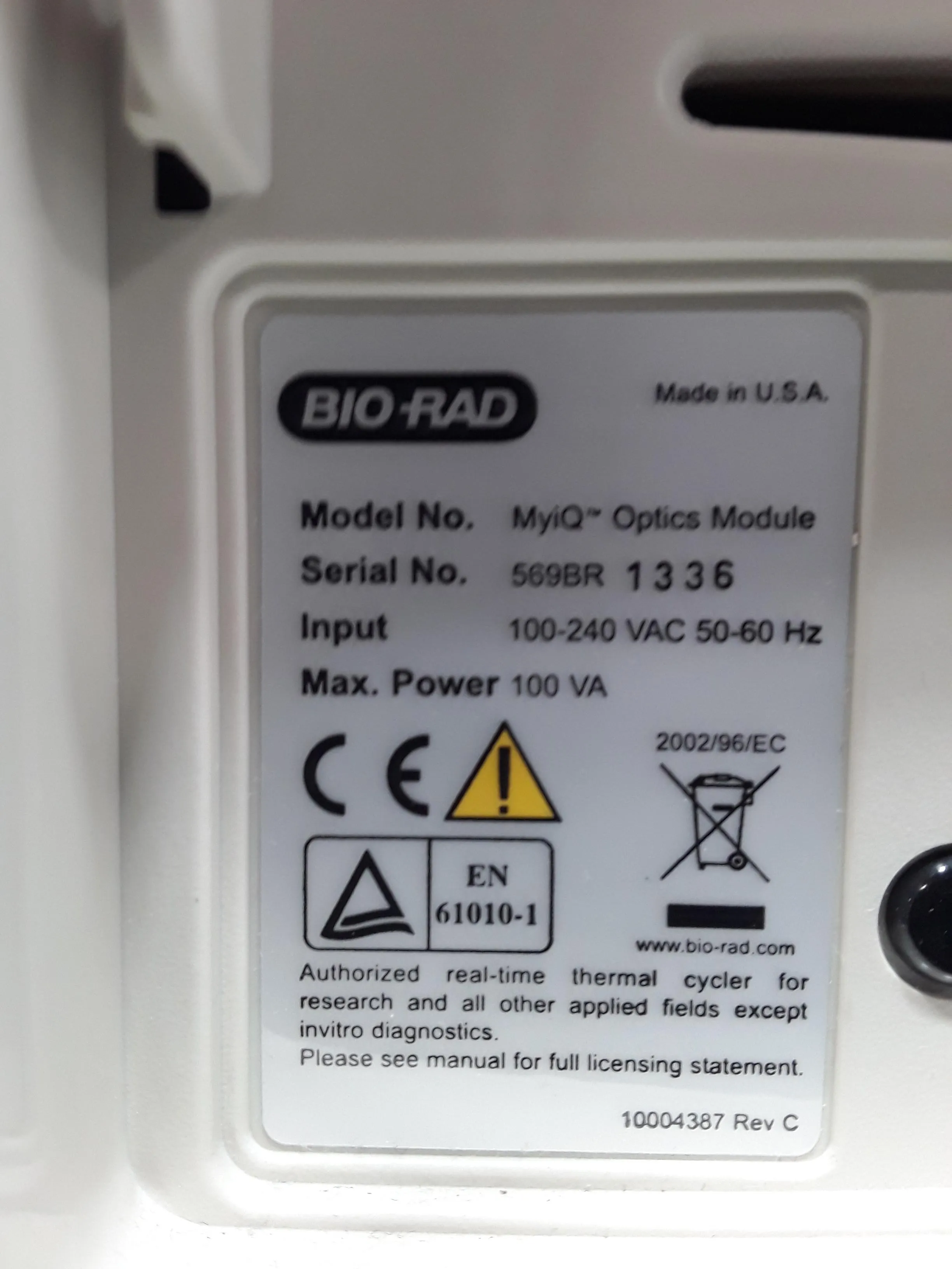 BIO-RAD MyiQ Single Color Real-Time PCR Detection System