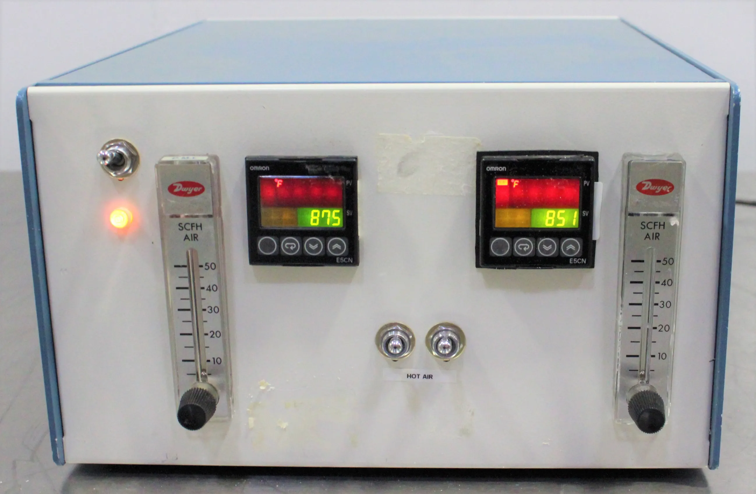 Used Abbott Hot Air Box - Dual Dwyer Flow Meter and Dual Omron Temperature Controller