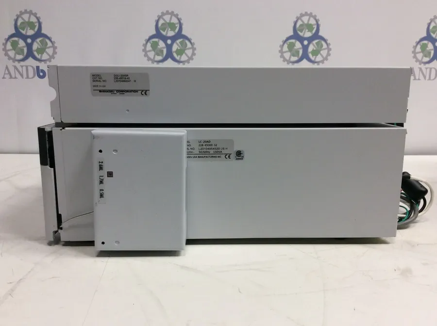 Shimadzu DGU-20A5R Degasser 228-45019-43 & LC-20AD Prominence Liquid Chromatograph 228-45000-32