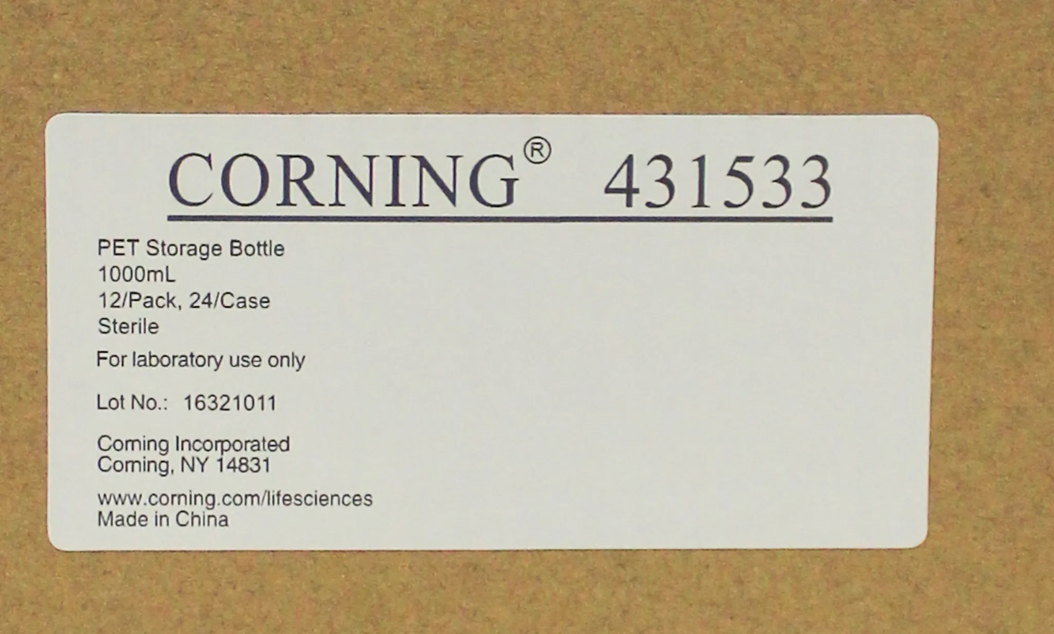 Corning Storage Square Bottles Set 3500-05 5ml./431533 1L./245-4000 4L./2000ml and more!