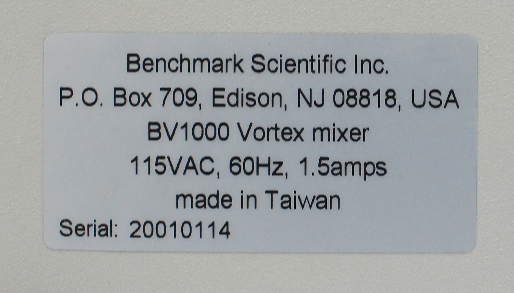 Benchmark Scientific BV1000 Vortex Mixer