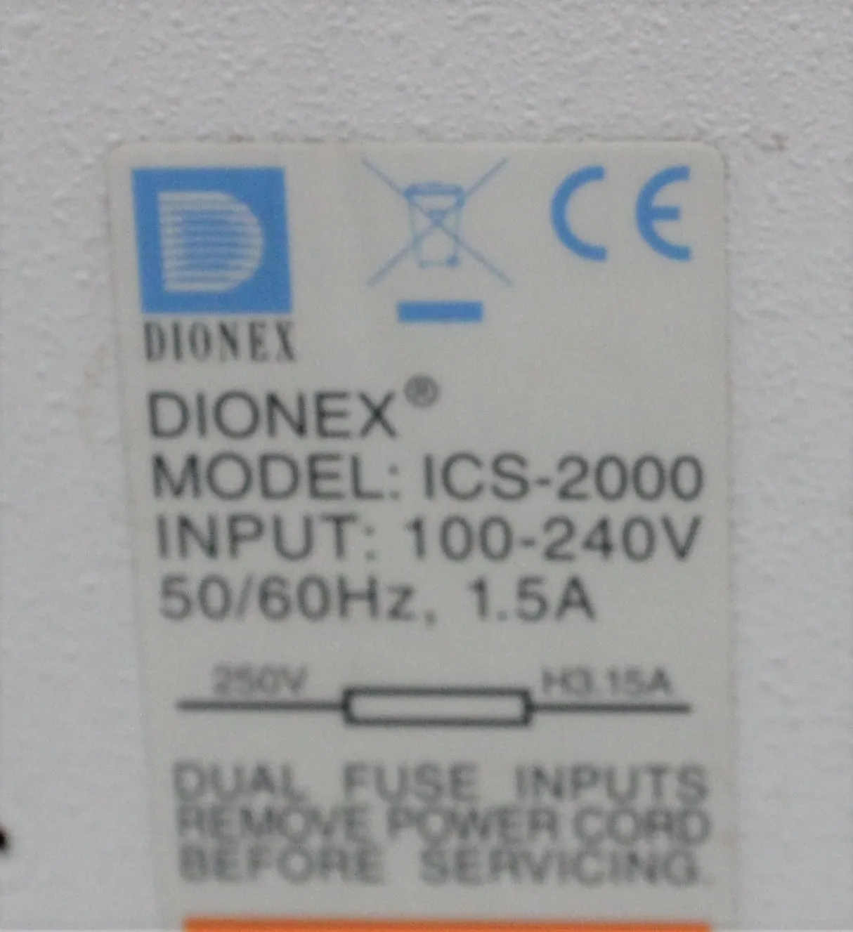 Dionex ICS-2000 Ion Chromatography System - Needs Repairs