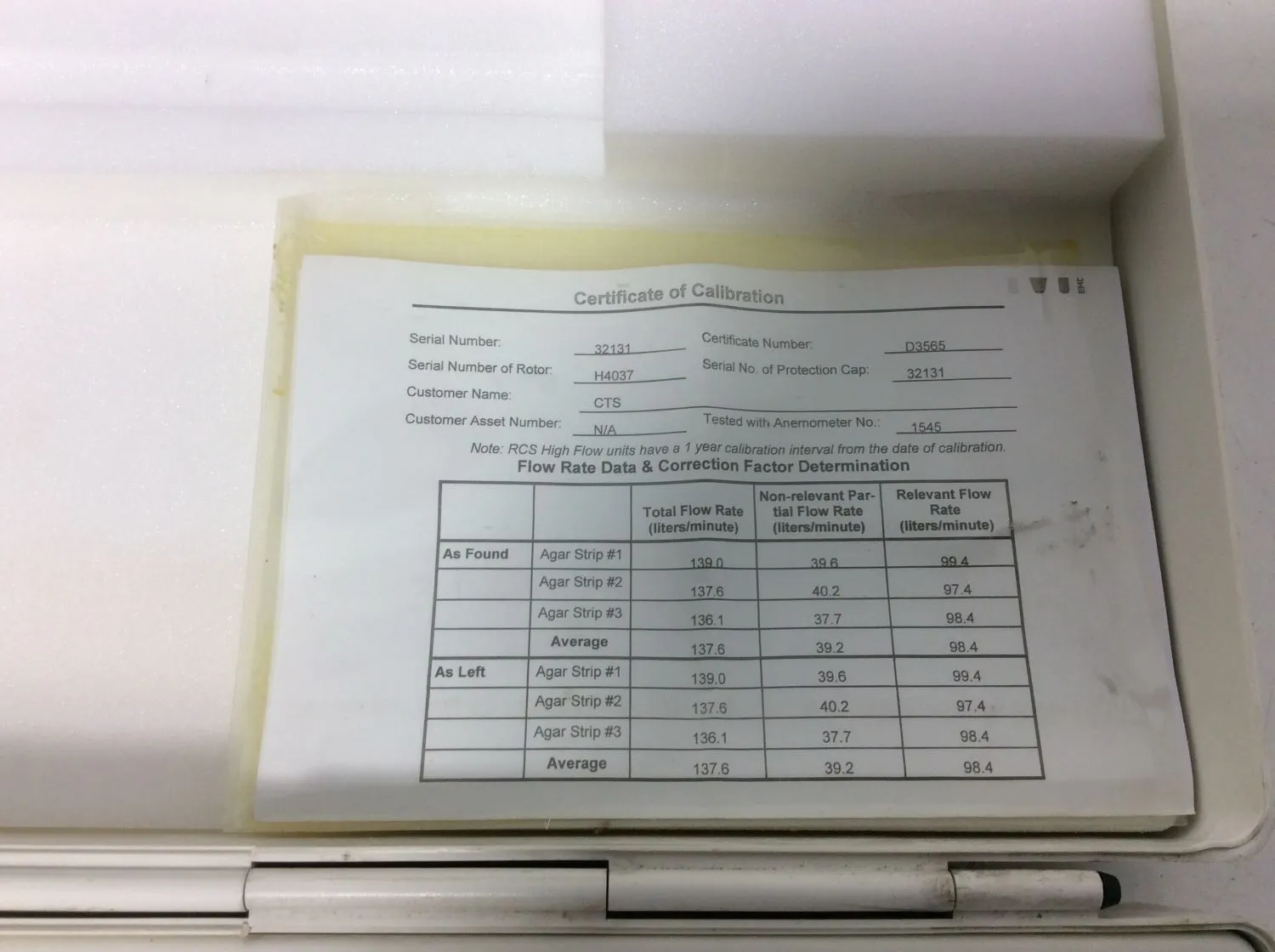 Biotest HYCON Microbial Air Sampler RCS High Flow - For Parts