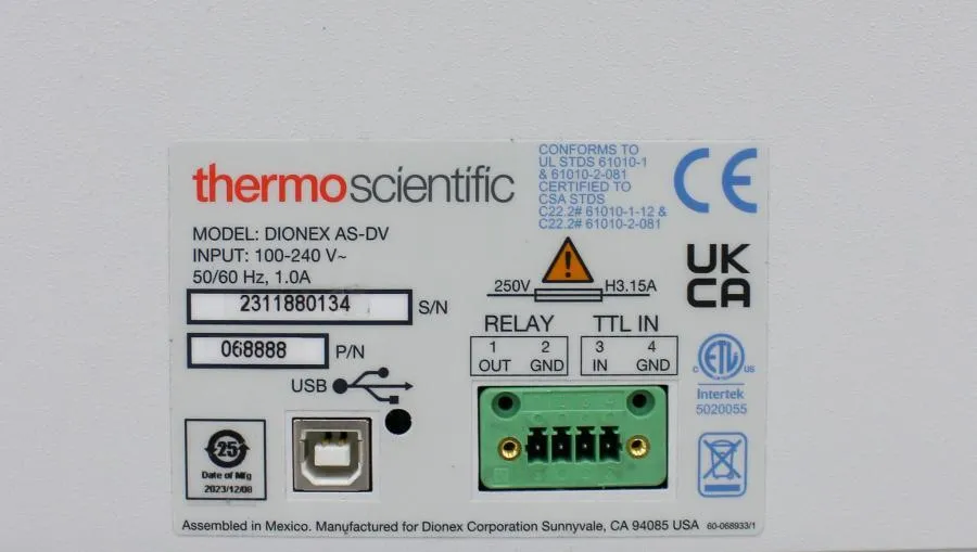 Thermo Scientific Dionex AS-DV PN: 068888