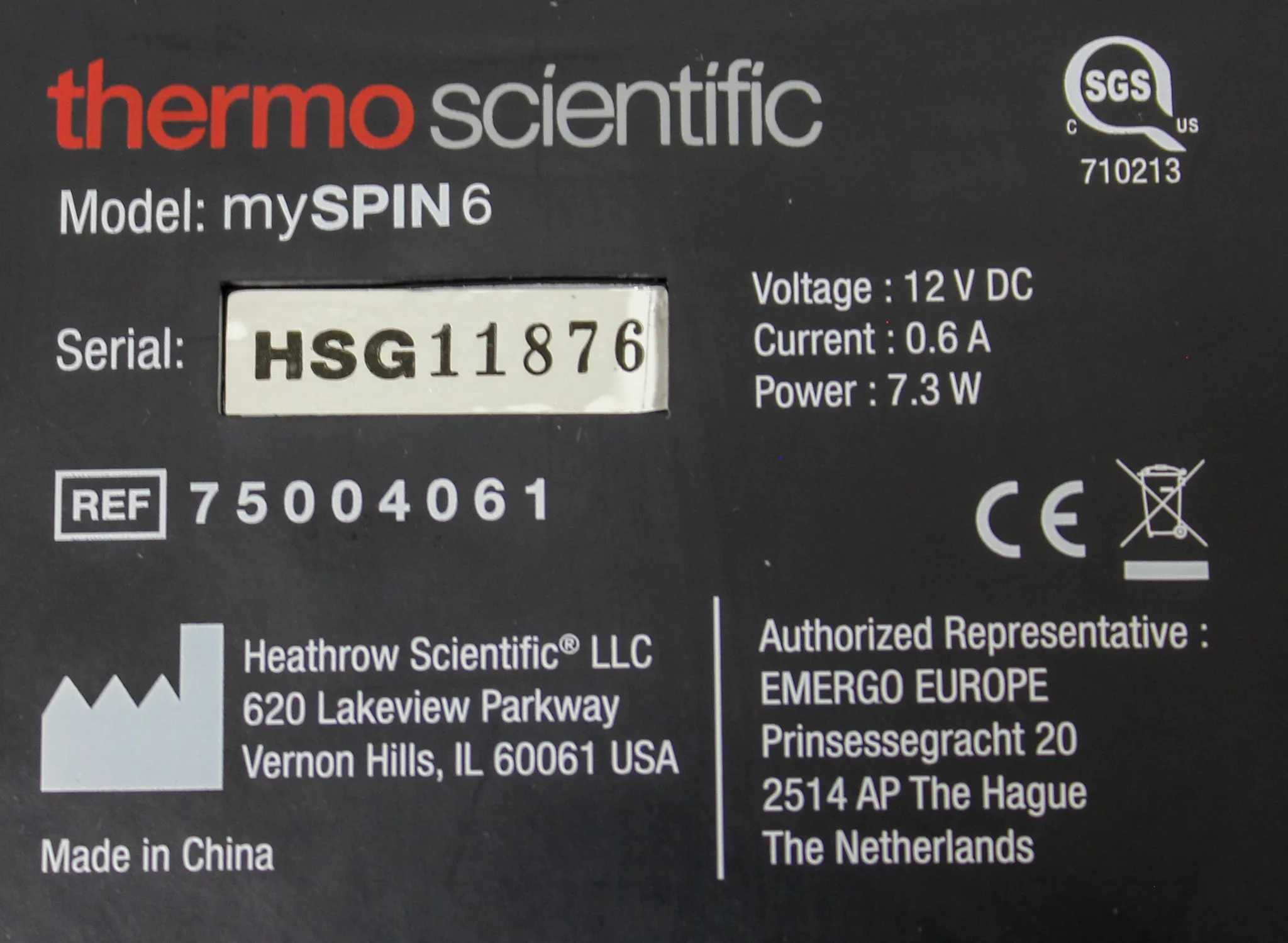 Thermo Scientific mySpin6 Mini Centrifuge 75004061, Used, 30-Day Warranty