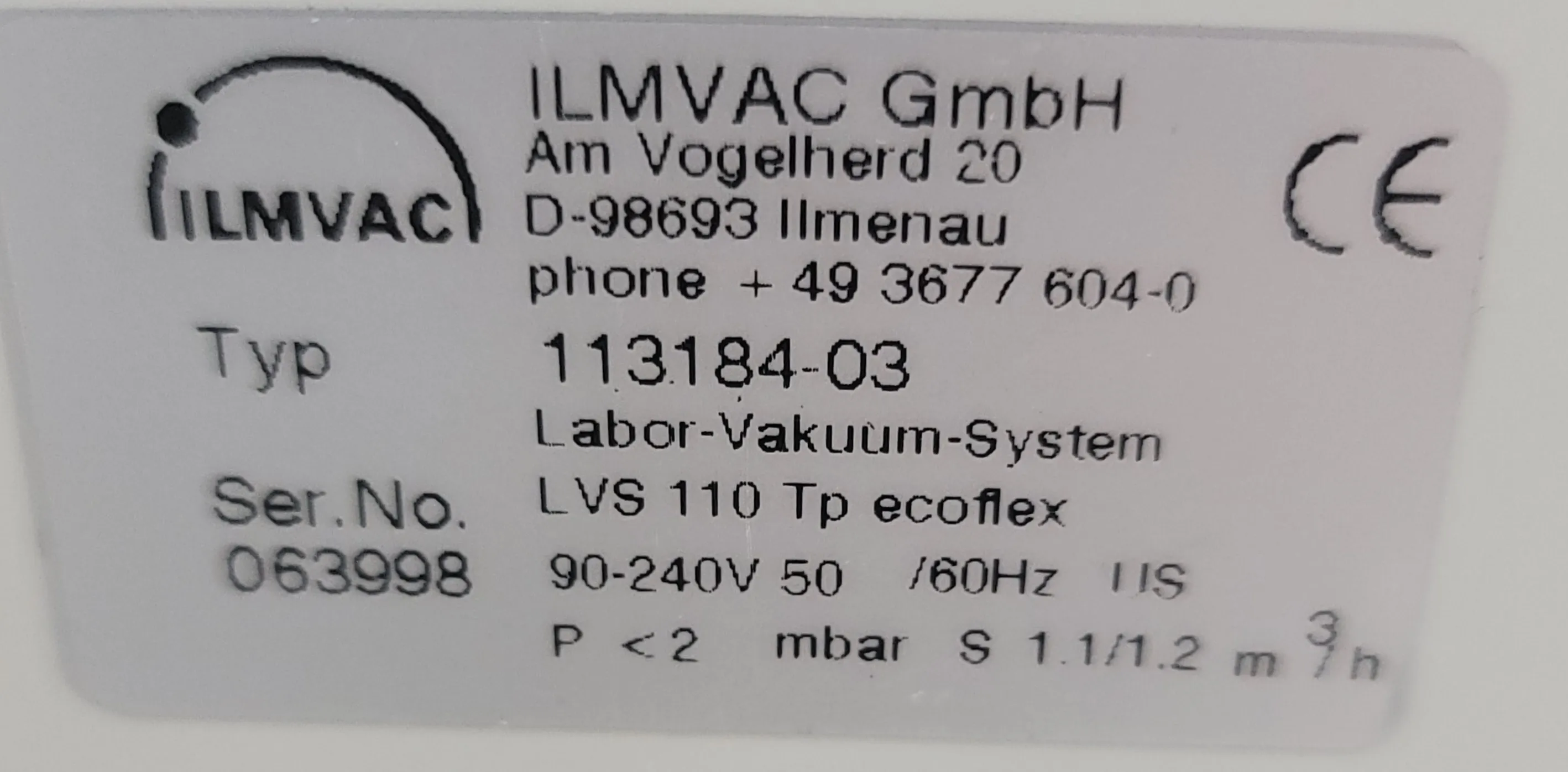 ILMVAC GmbH Am Vogelherd 20 Chemical Pump