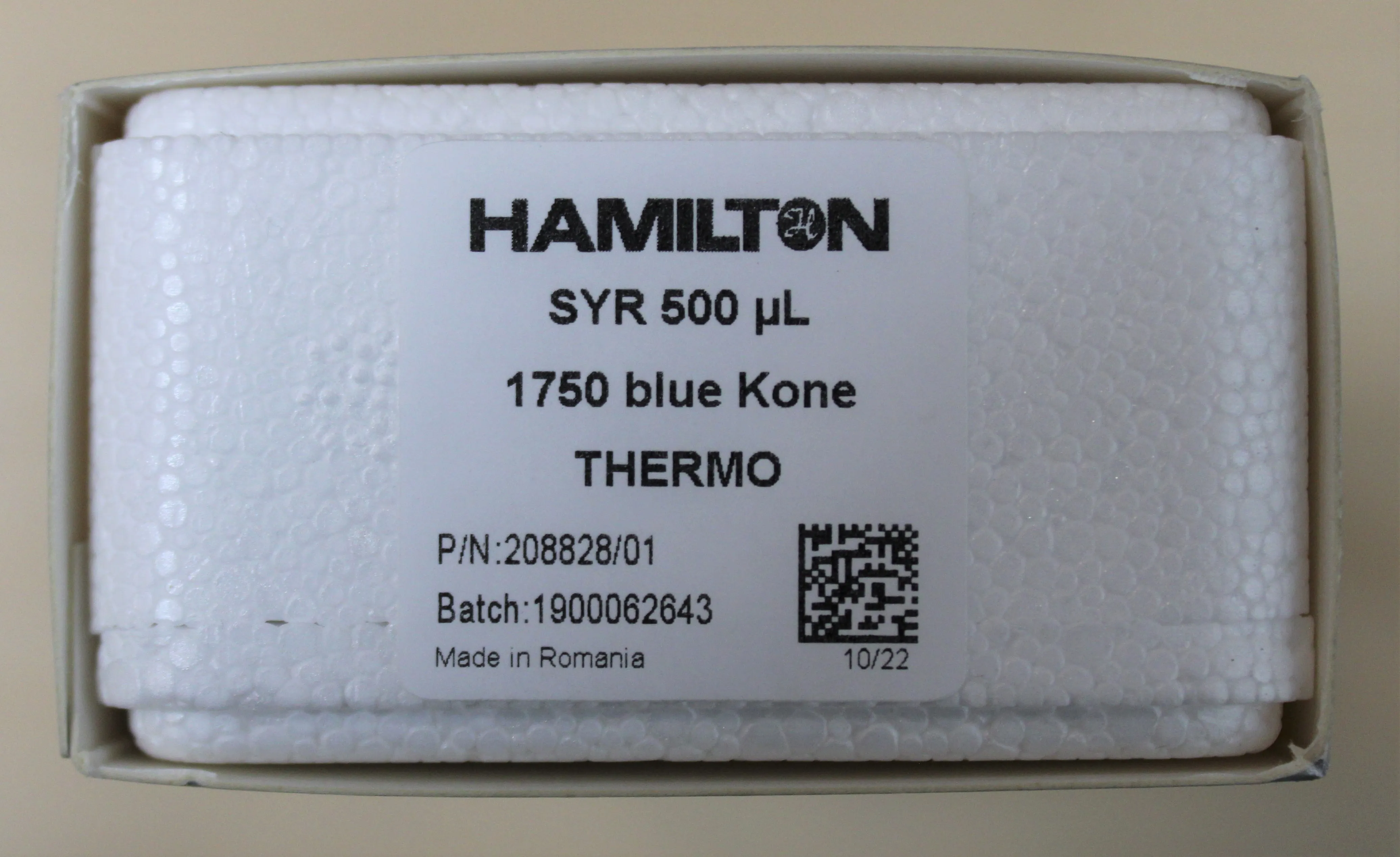 Hamilton SYR 500 uL 1750 blue Kone THEERMO P/N:208828/01