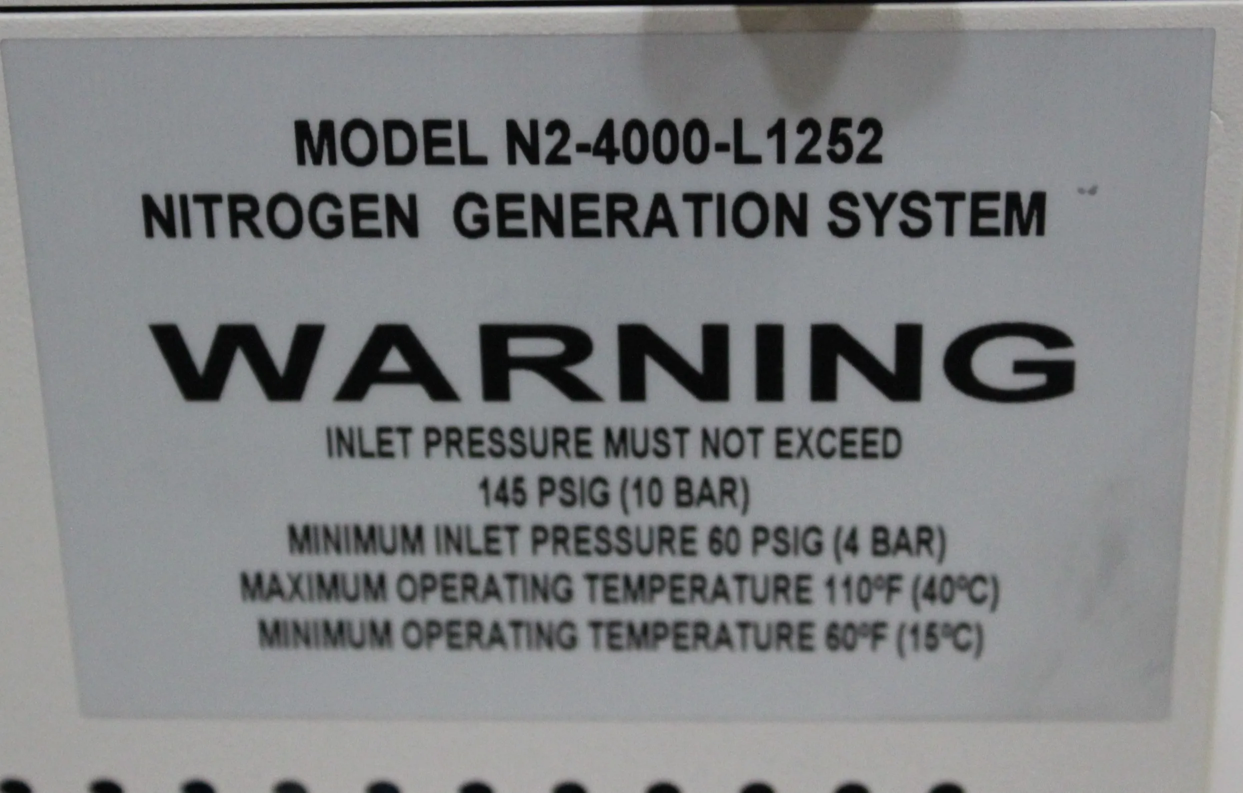 Thermo Scientific N2-4000-L1252 Nitrogen Generator