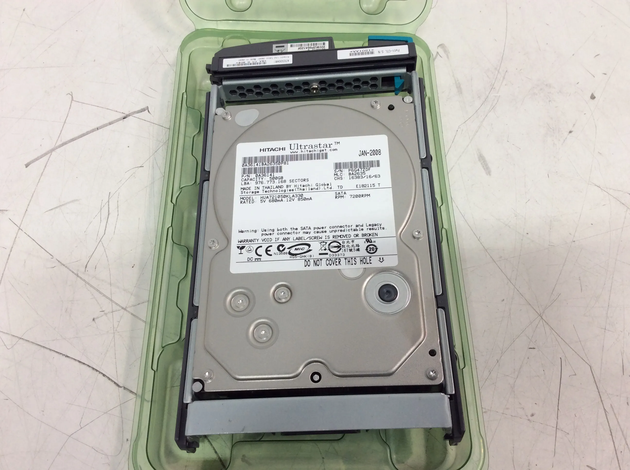 Hitachi Ultrastar HUA721050KLA330 500GB SATA Hard Drive 0A36141