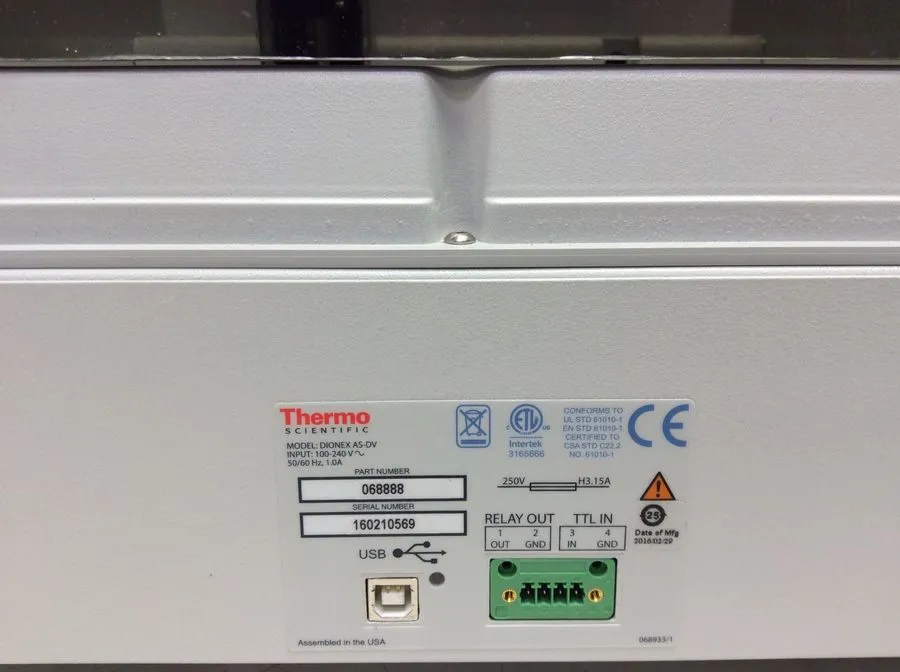 Thermo Fisher Dionex AS-DV Autosampler for Ion Chromatography - New Other (See Details)