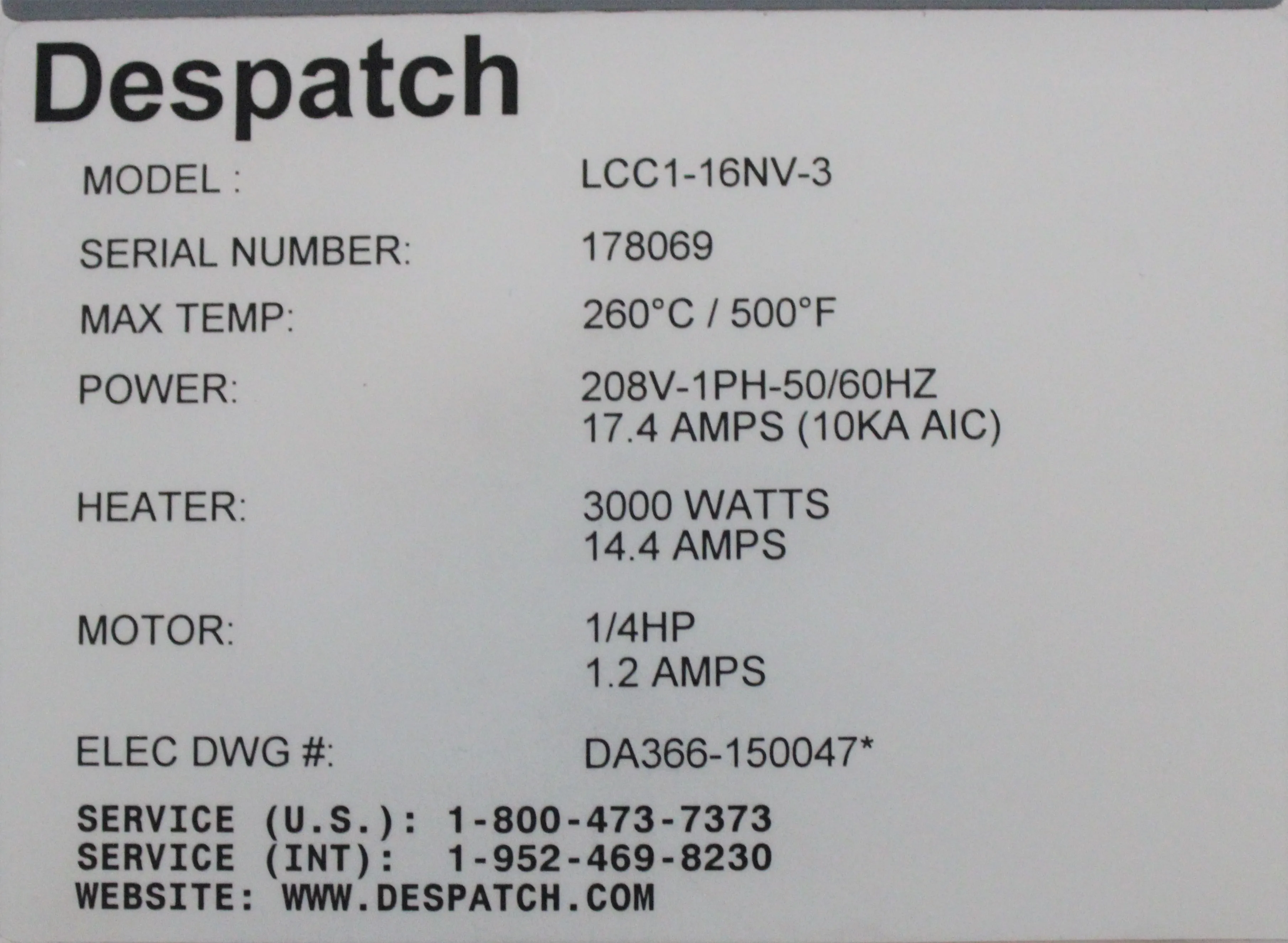 Despatch Double Stack LCC1-16NV-3 Incubator Oven with HEPA Filtration and Protocol Plus Control