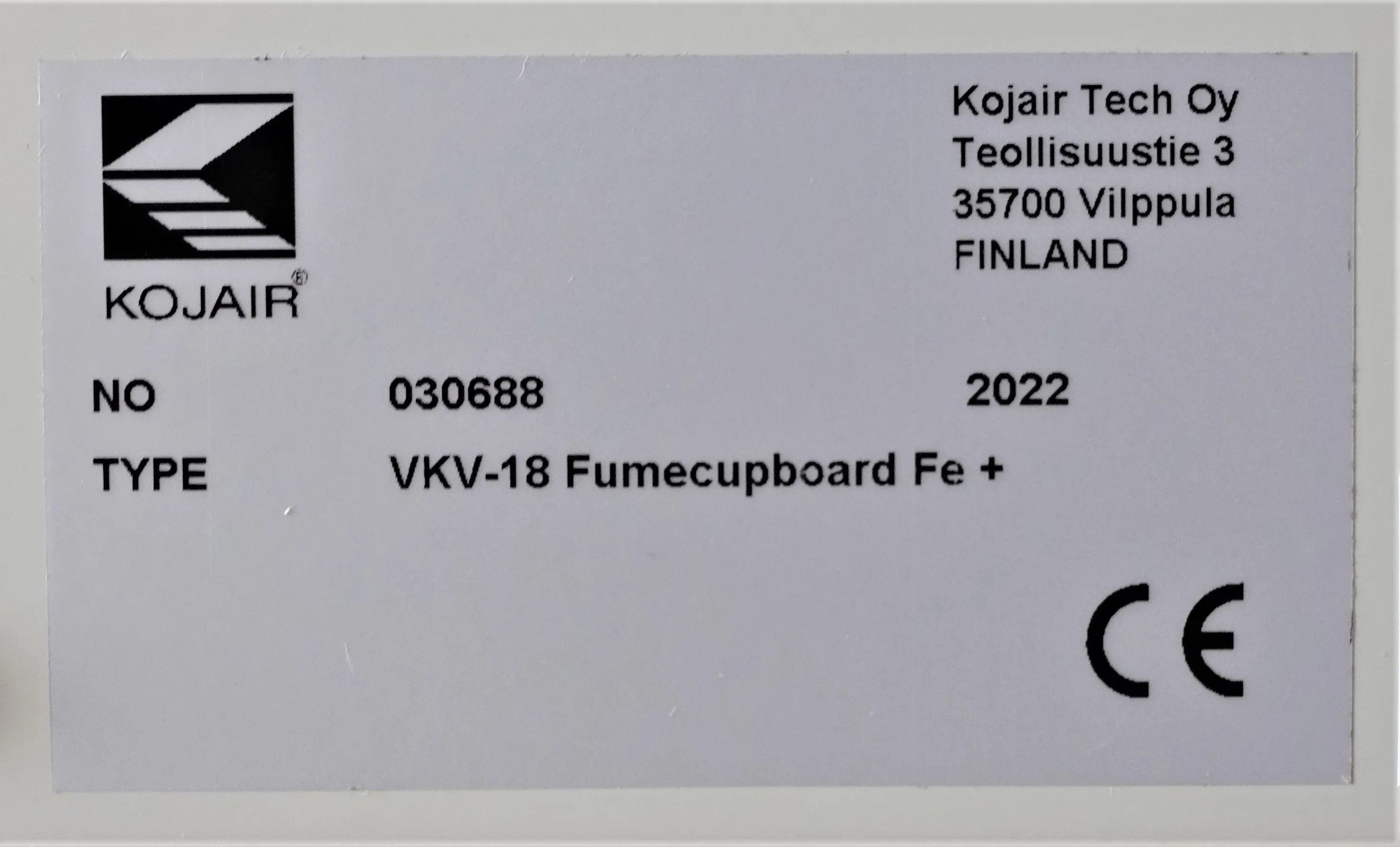 Kojair VKV-18 Fume Cupboard Fe