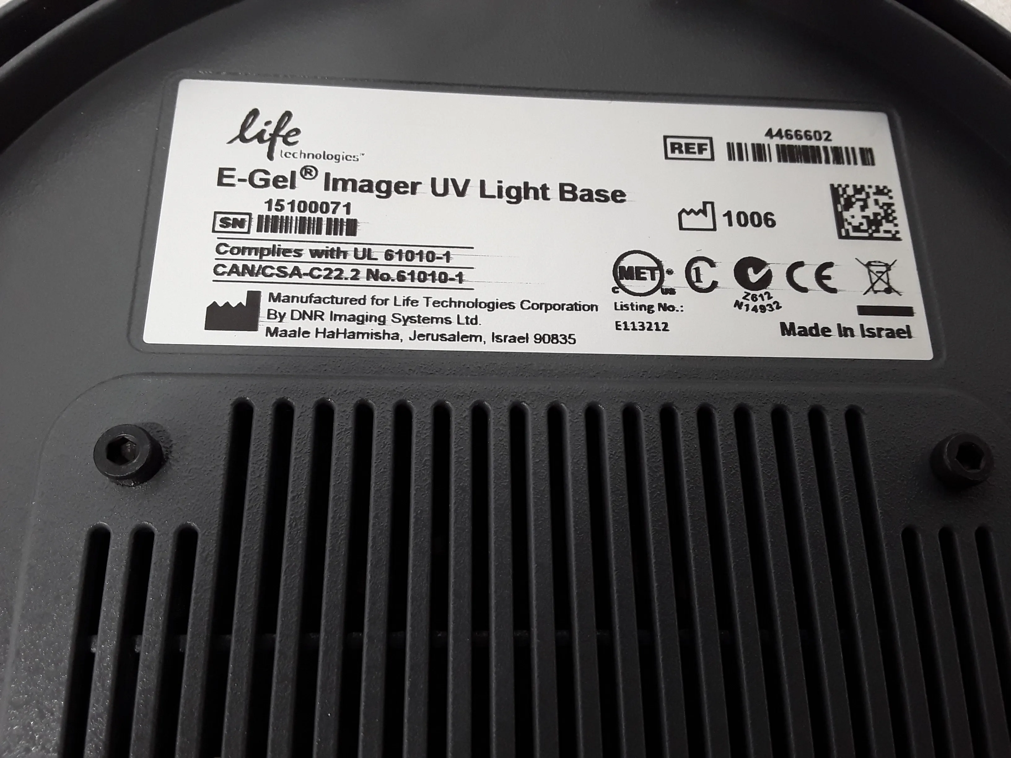 Life Technologies E-Gel Imager UV Light Base 15100071