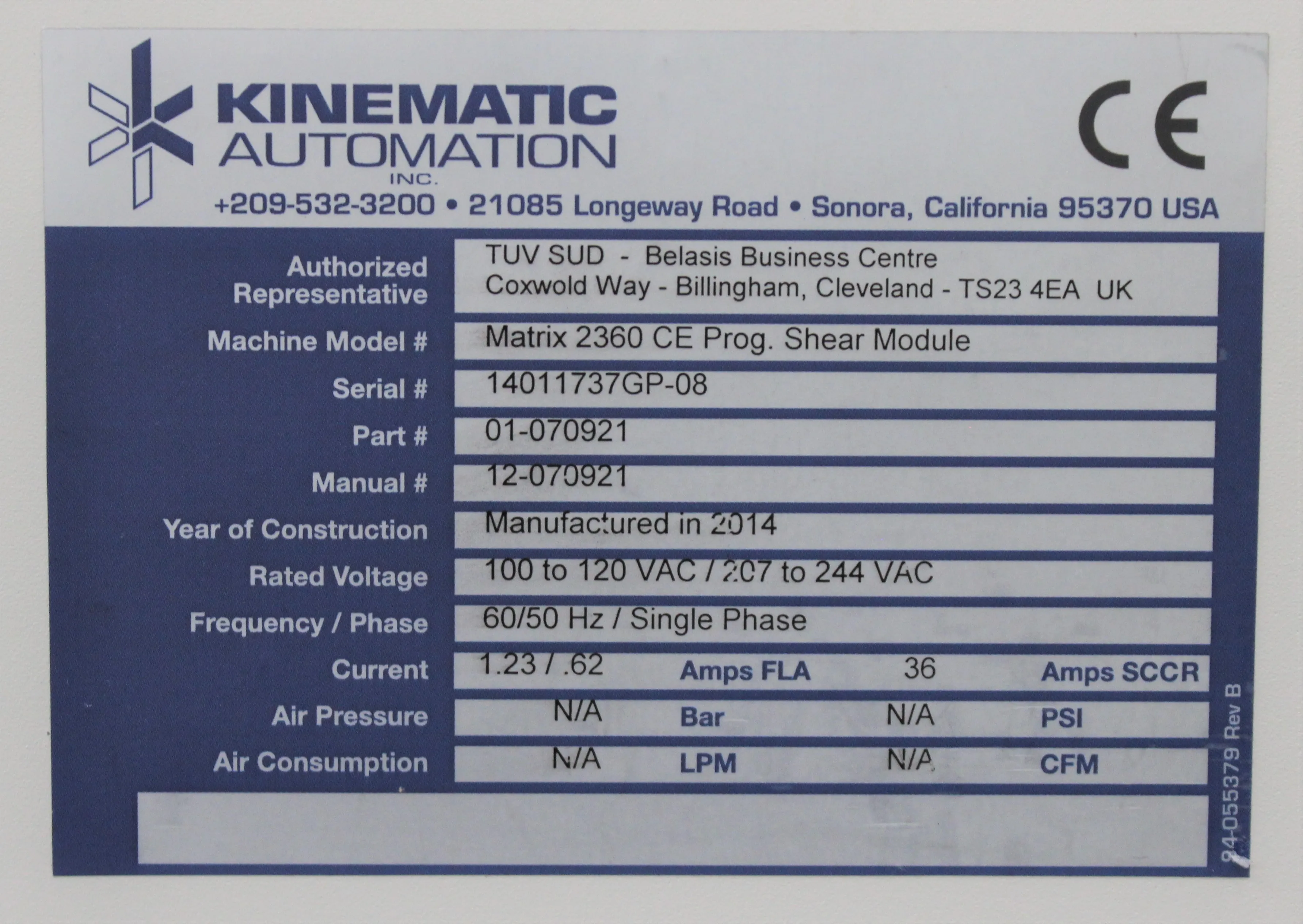 Matrix 2360 Kinematic Automation Programmable Shear Module