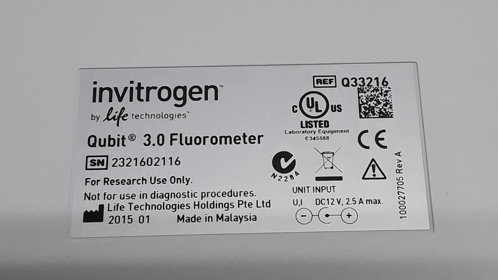 Invitrogen Q33216 Qubit 3 Fluorometer