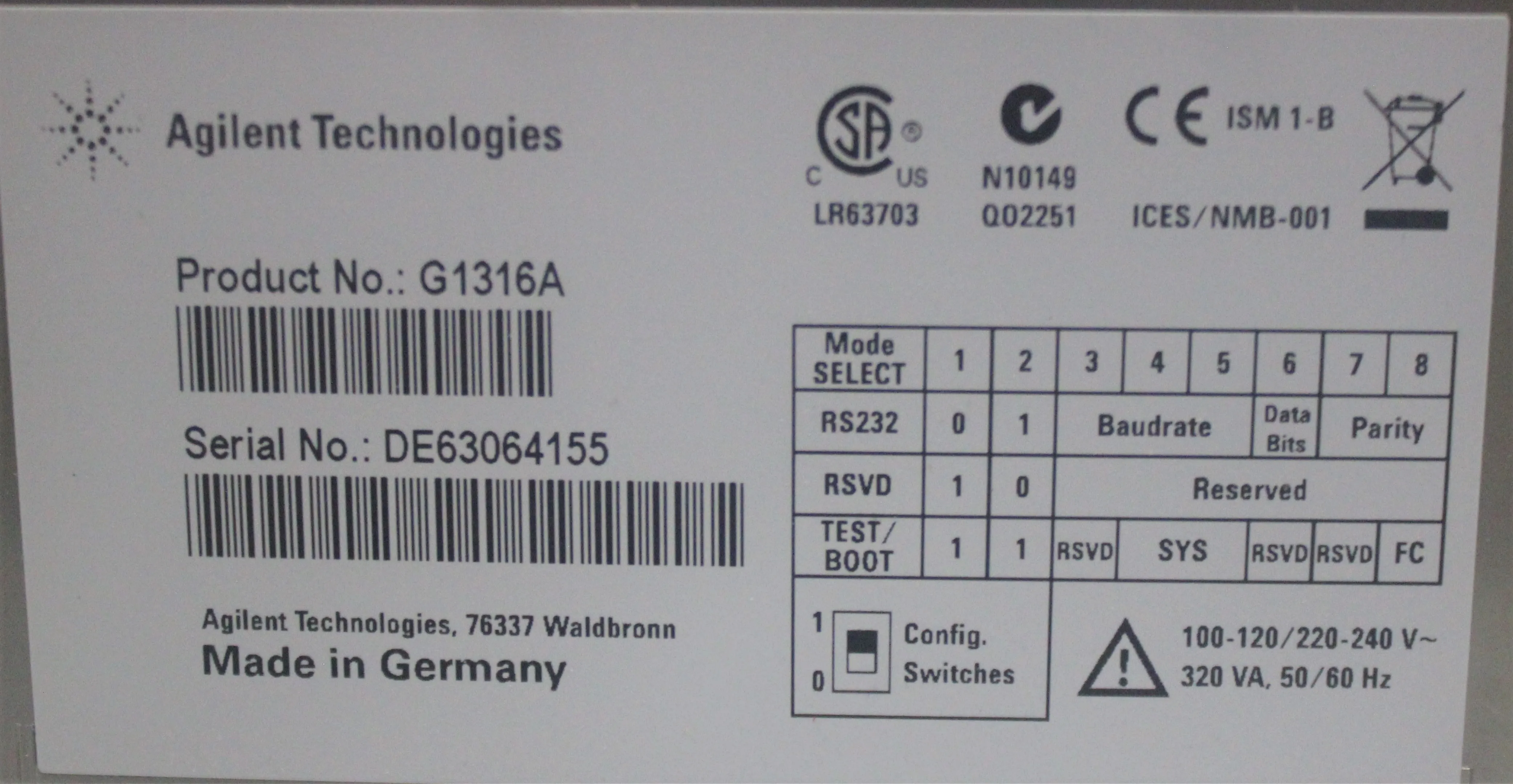 Agilent G1316A Column Chromatography HPLC System