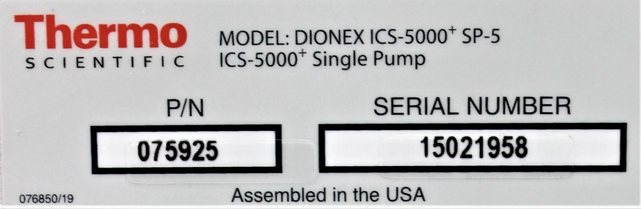 Thermo Scientific Dionex ICS-5000+ SP-5 Pump