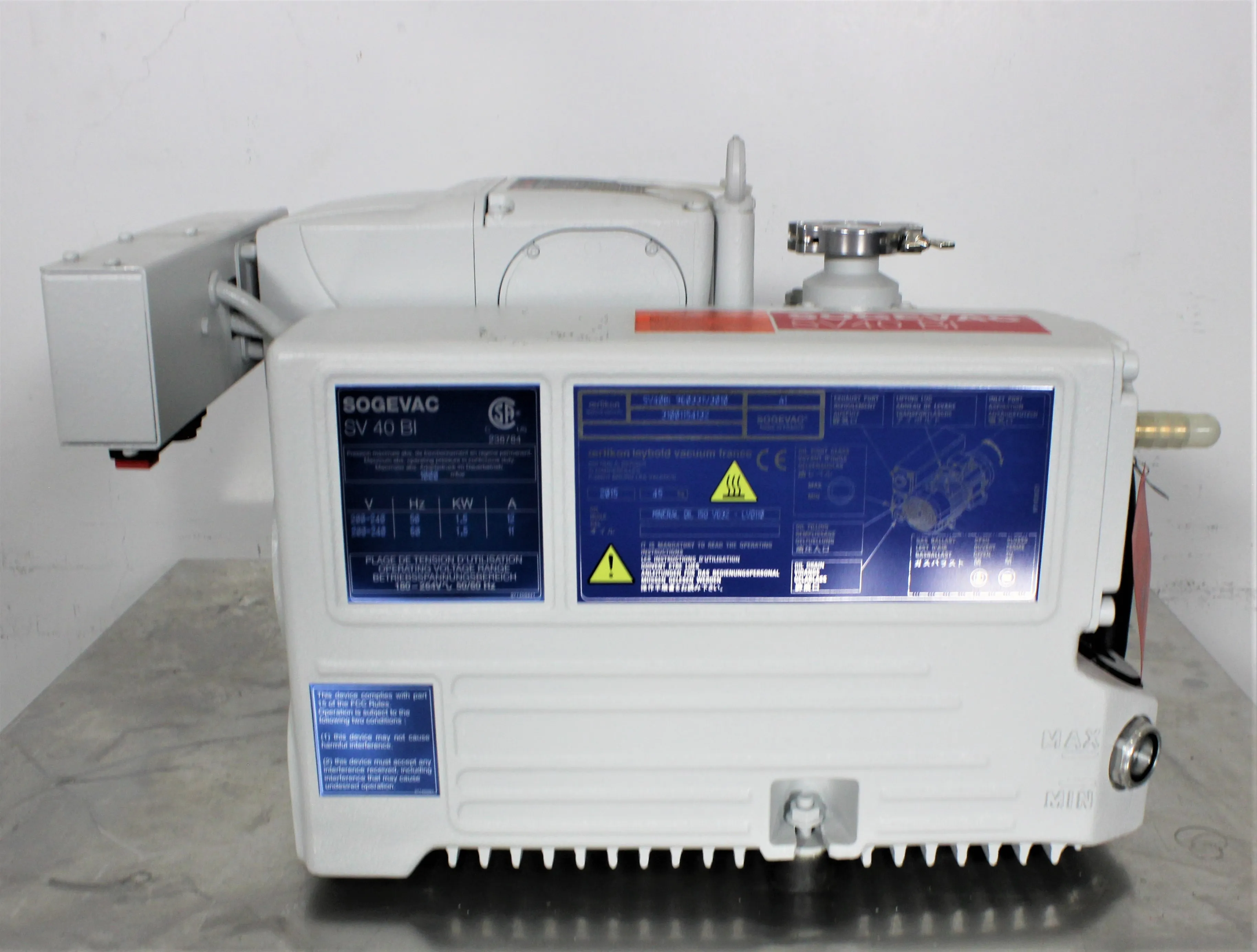 Used Leybold Sogevac SV40 Rotary Vane Vacuum Pump