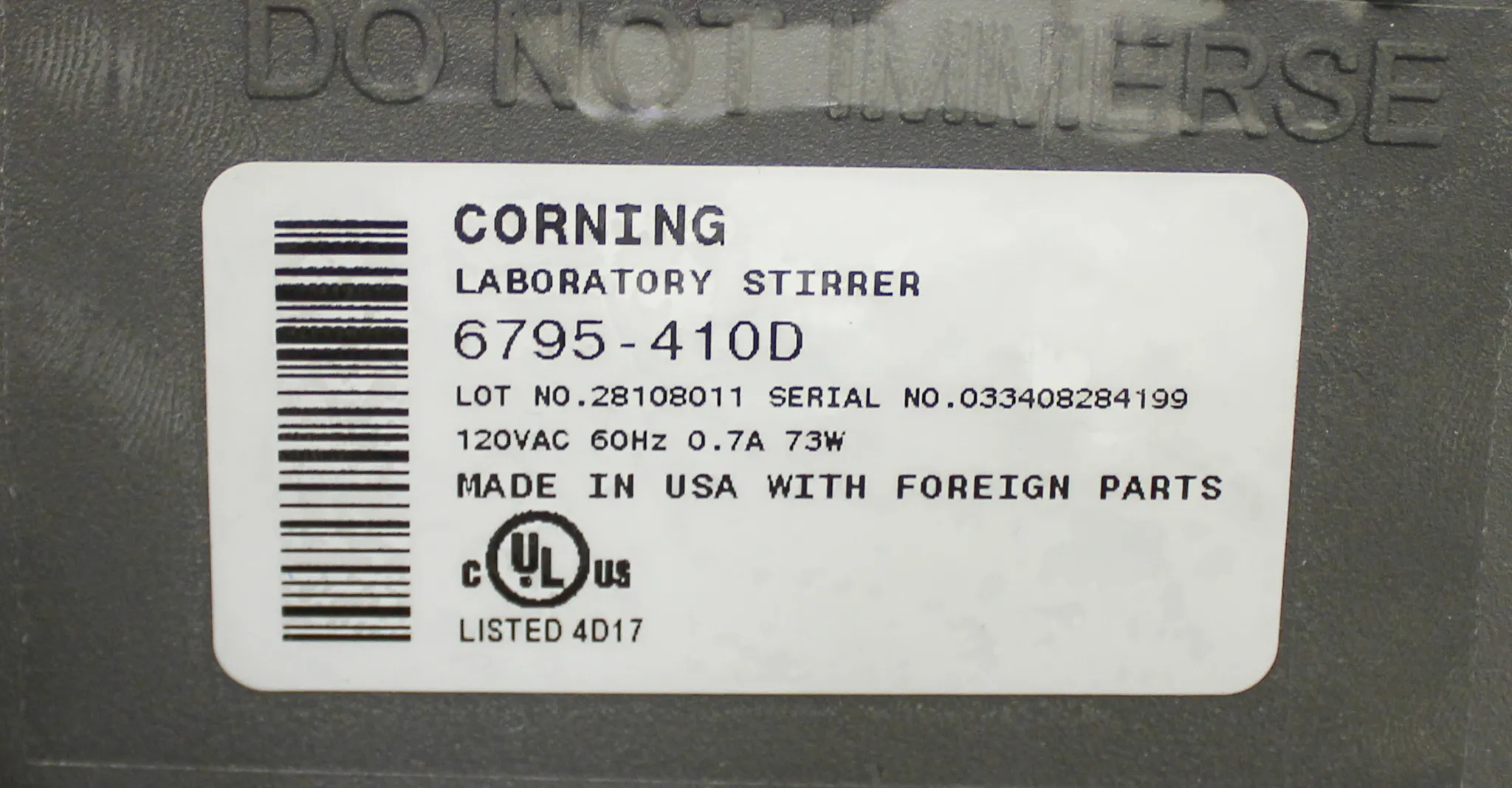 CORNING Laboratory Stirrer 5 x 7 inch. 6795-410D