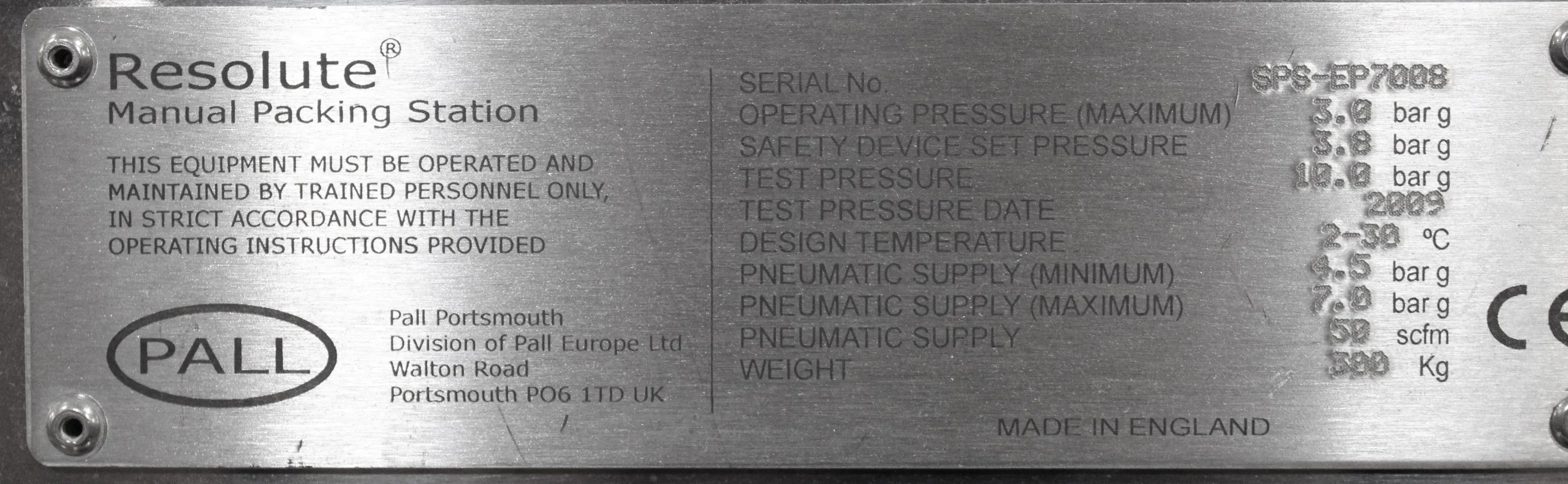 Pall SPS-M2 HPLC/GC/CE Accessory Class 1 Used Laboratory Equipment