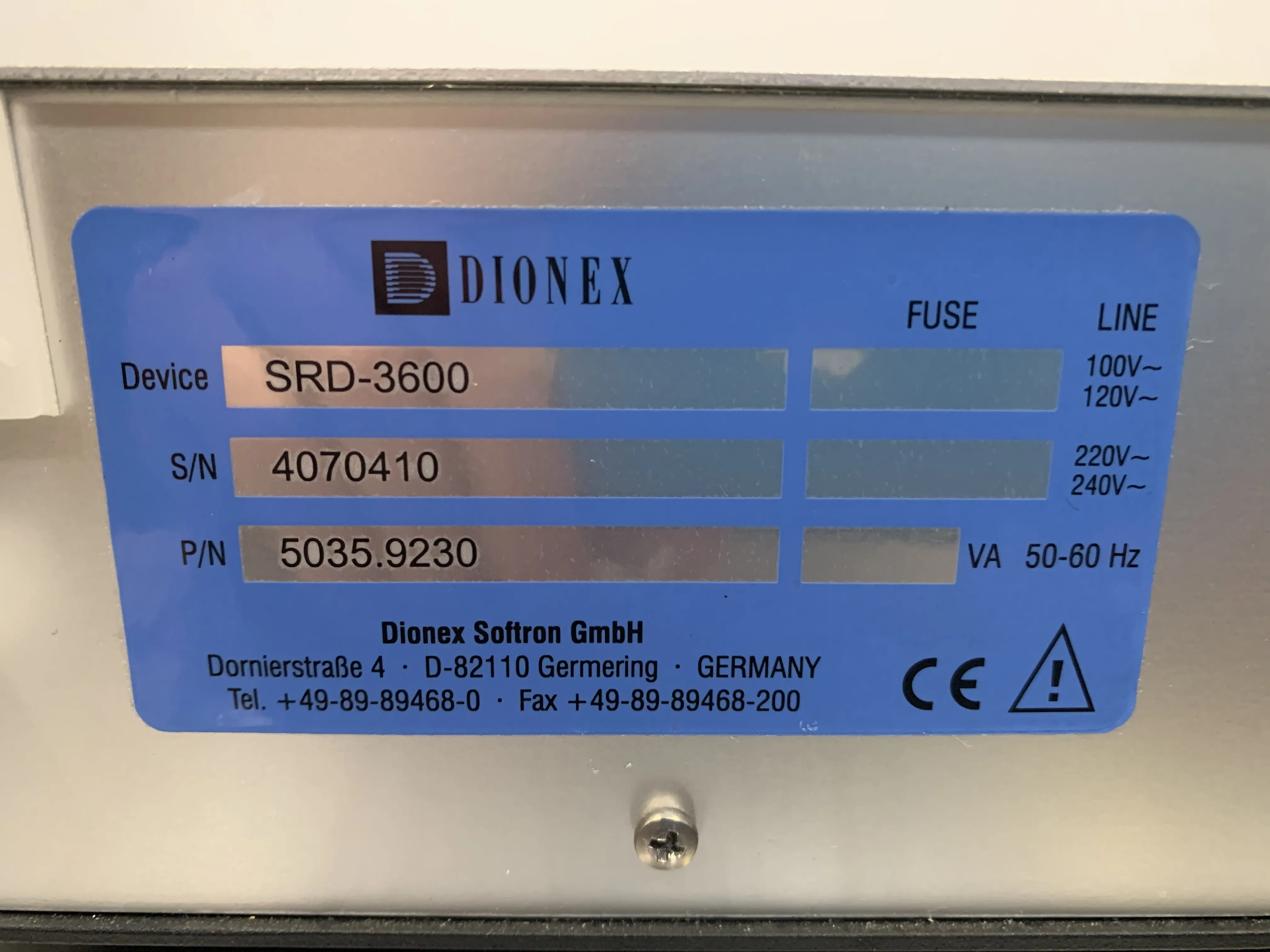 Dionex UltiMate 3000 SRD-3600 Solvent Rack Solvent Degasser