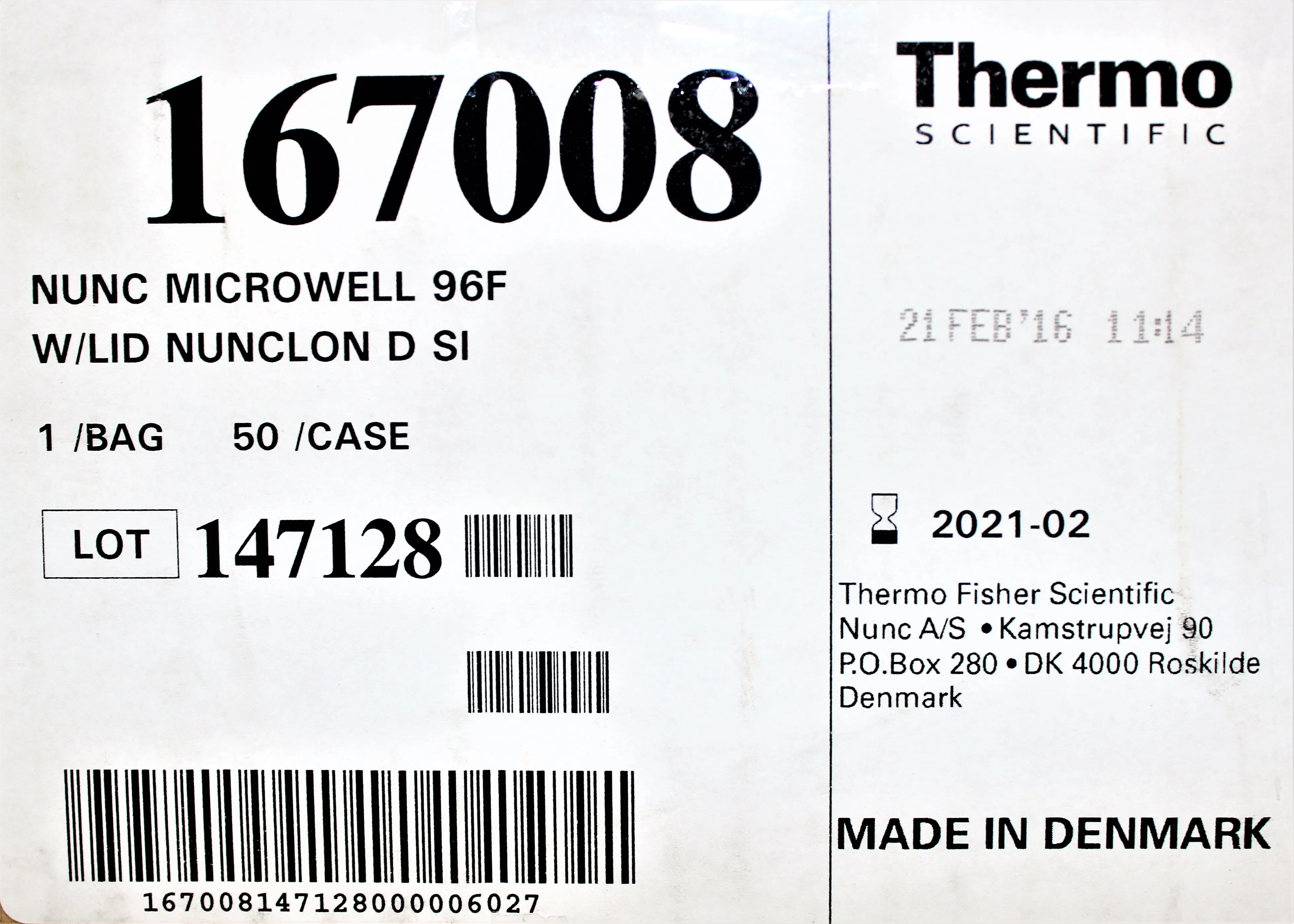 Thermo Scientific Nunc Microwell 96F w/Lid Nunclon D SI 1/Bag, 31/case Glassware