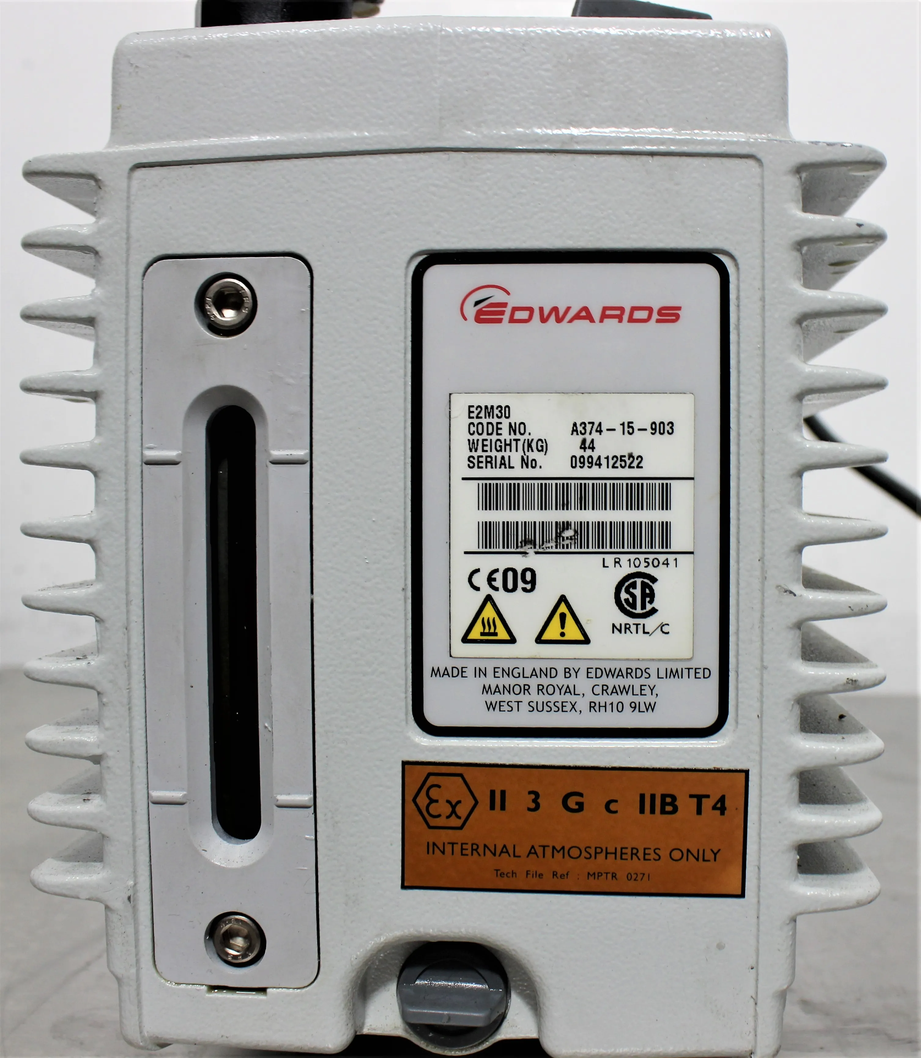 Edwards E2M30 Rotary Vane Vacuum Pump, Used, Reliable and Versatile 208V Vacuum Pump