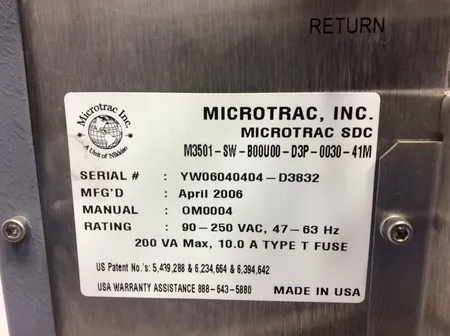 Microtrac S3500 & Sample Delivery System with computer/software - Used