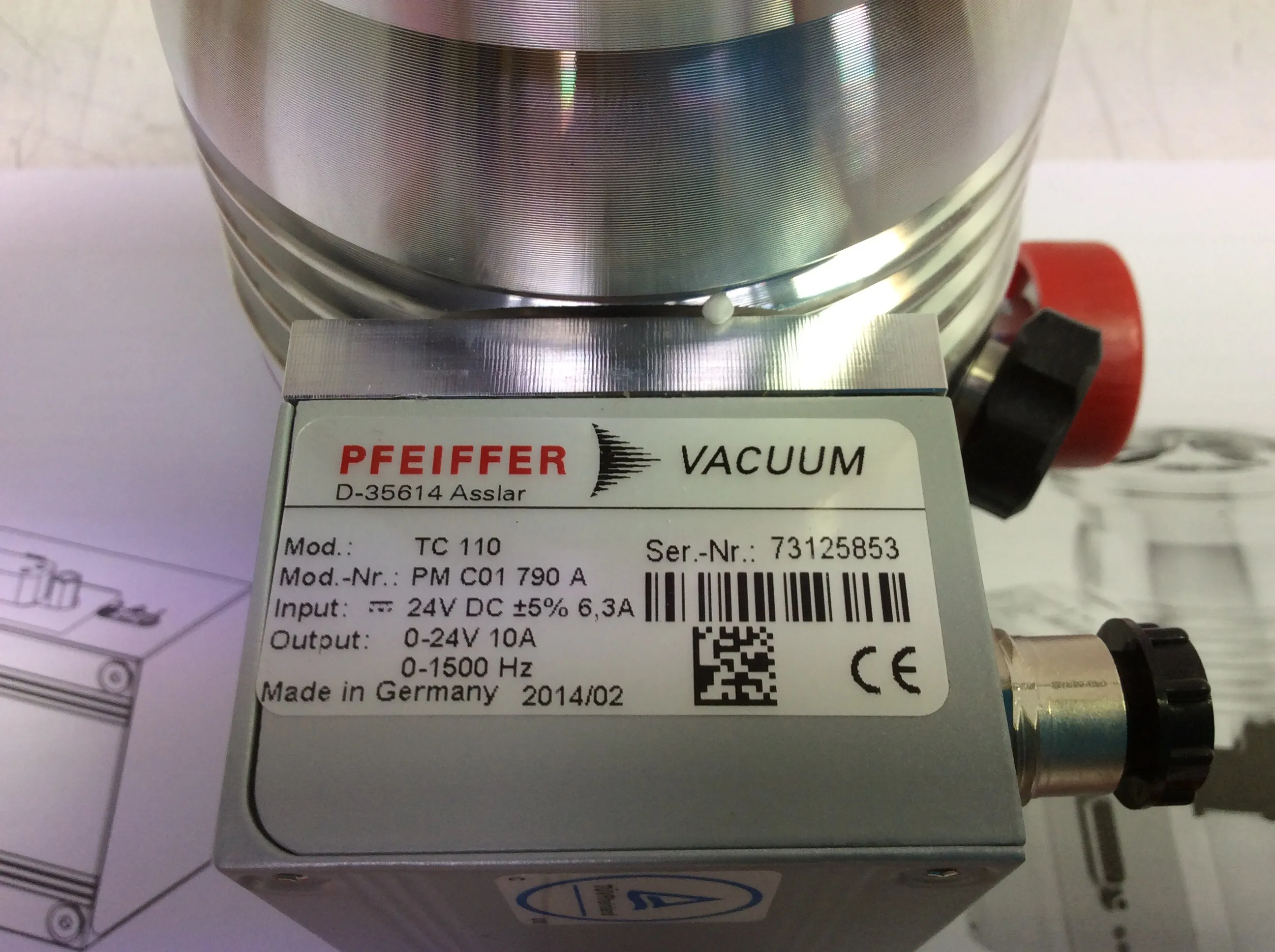 Pfeiffer Vacuum HiPace 80 Turbopump & TC110 Electronic Drive Unit