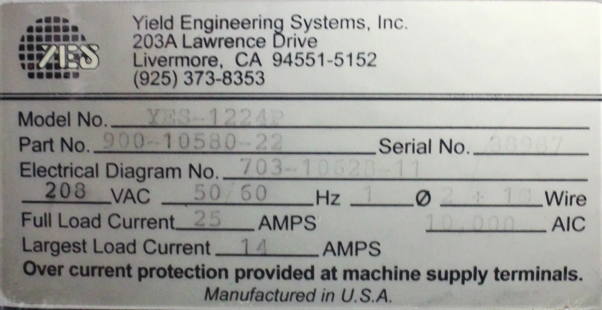 YES-EcoCoat Vapor Phase Deposition System YES-1224P