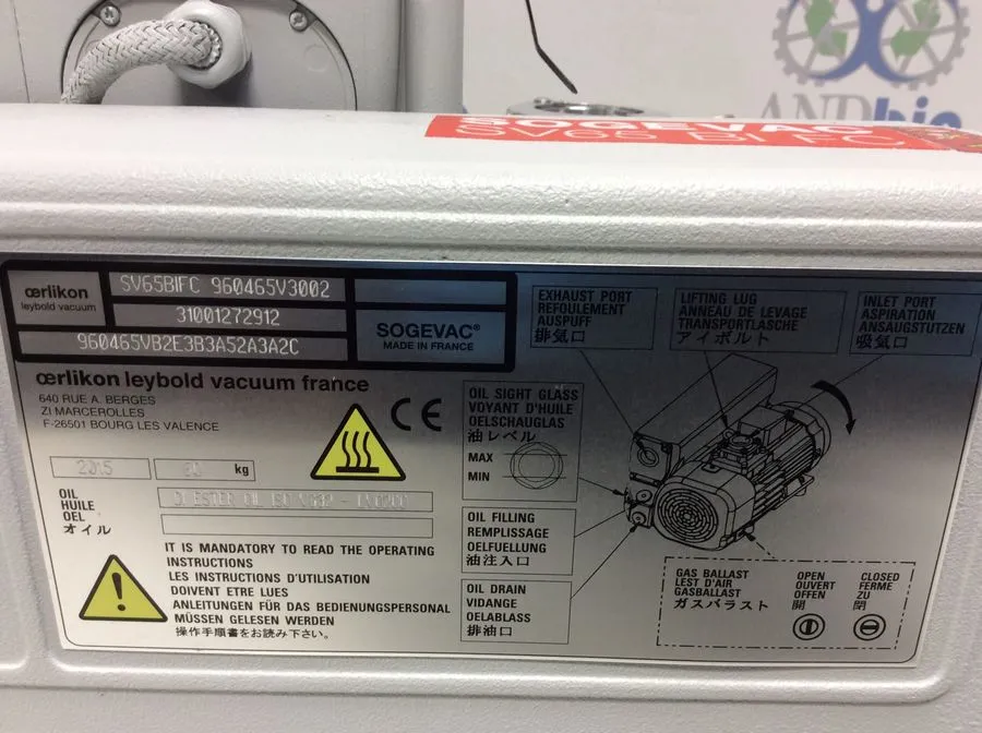 Sogevac SV65 BI FC Vacuum Pump - Used in Great Working Condition